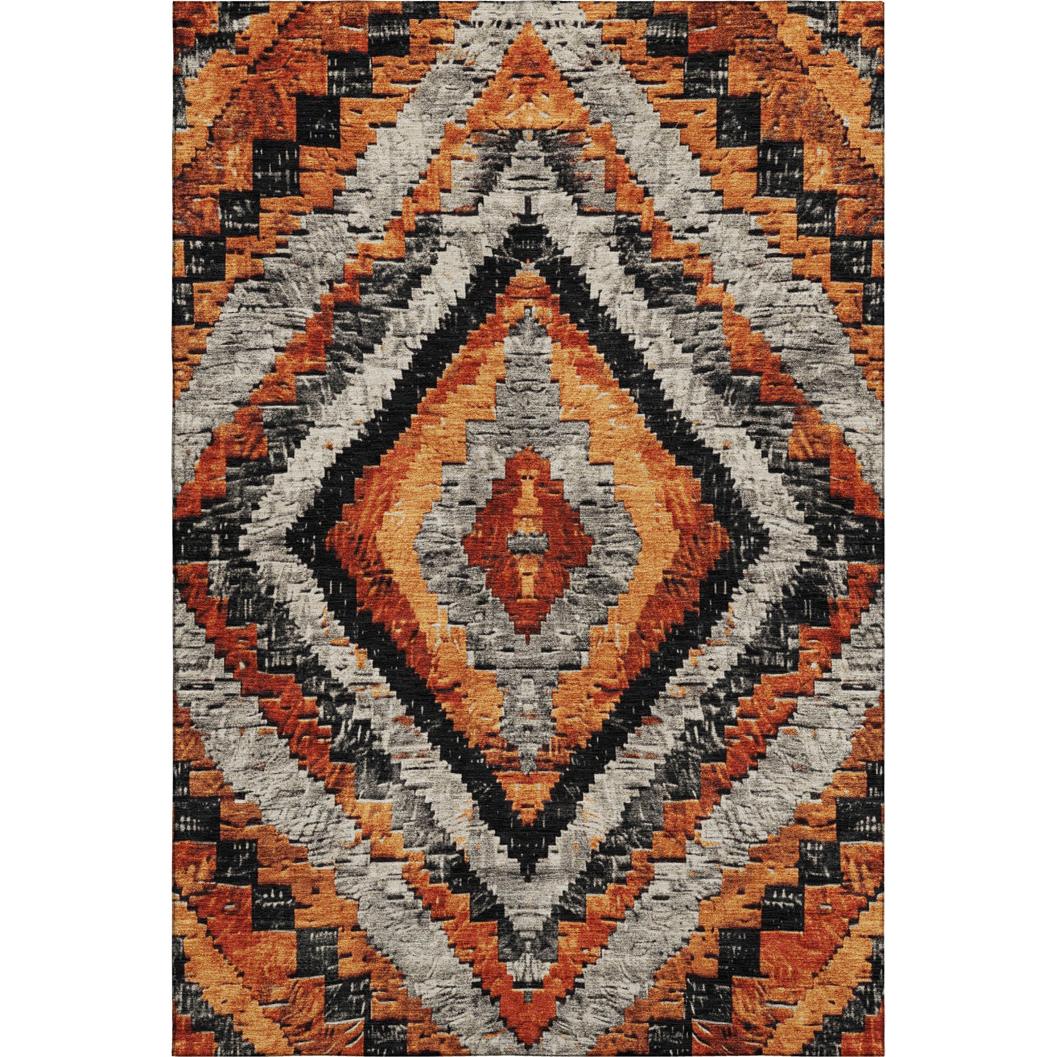 Porto Machine Washable Transitional Terracotta Orange Rug 2'6" x 3'10" #shape_Rectangle