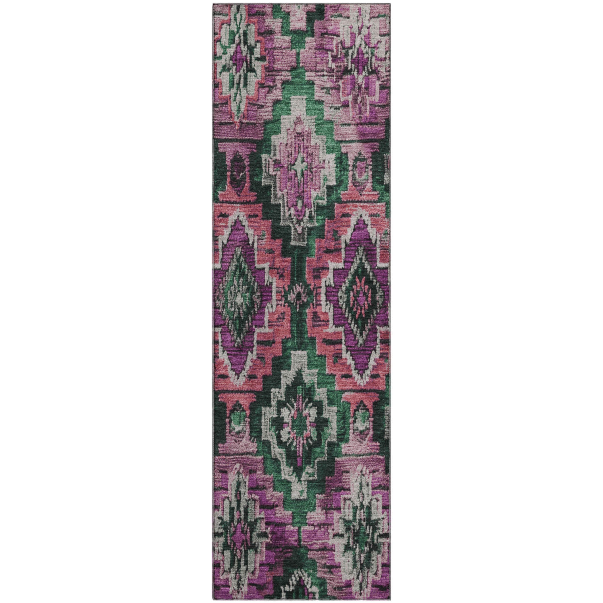 Kathmandu Machine Washable Transitional Blush Pink Rug 2'3" x 7'6" #shape_Runner