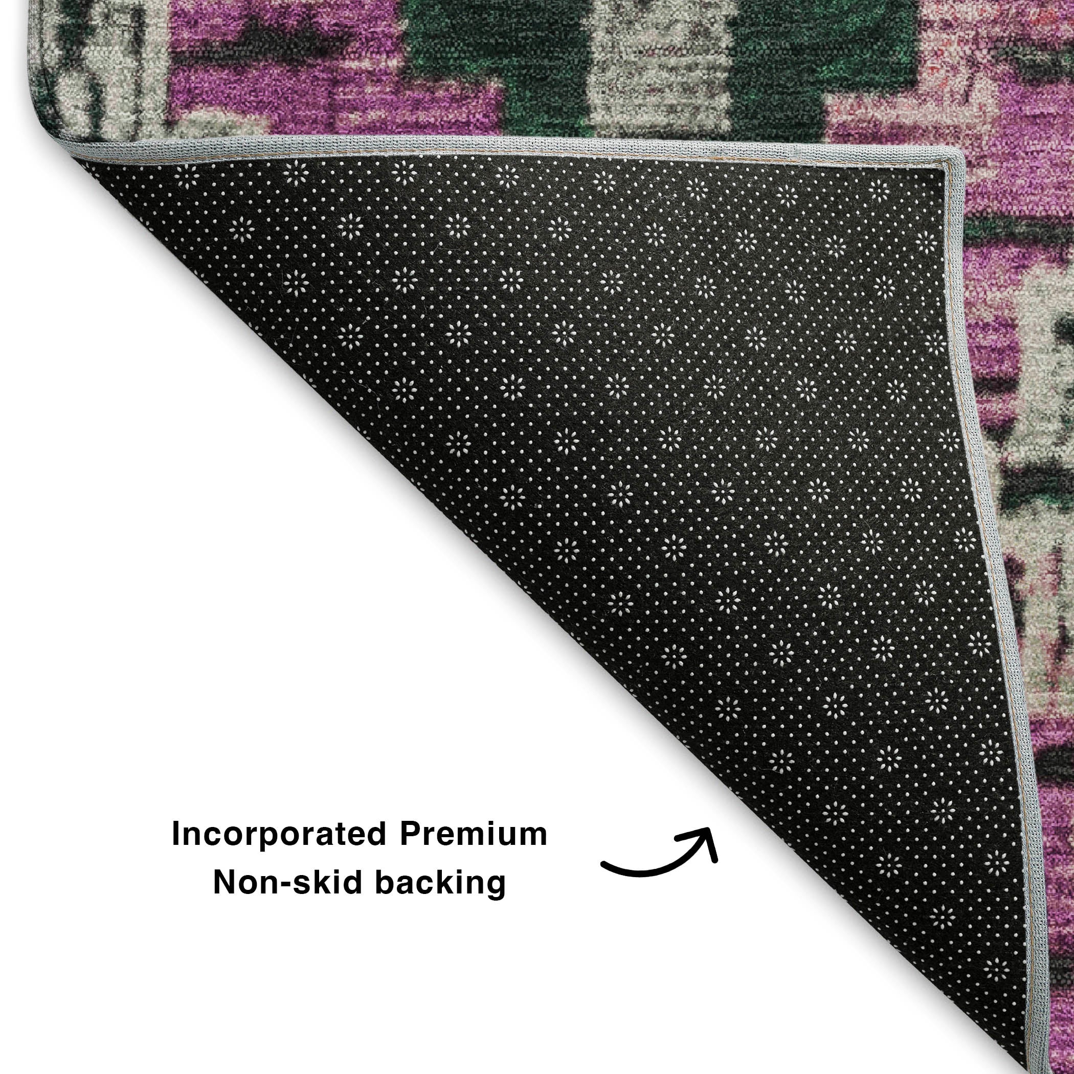 Kathmandu Machine Washable Transitional Blush Pink Rug 1'8" x 2'6" #shape_Rectangle