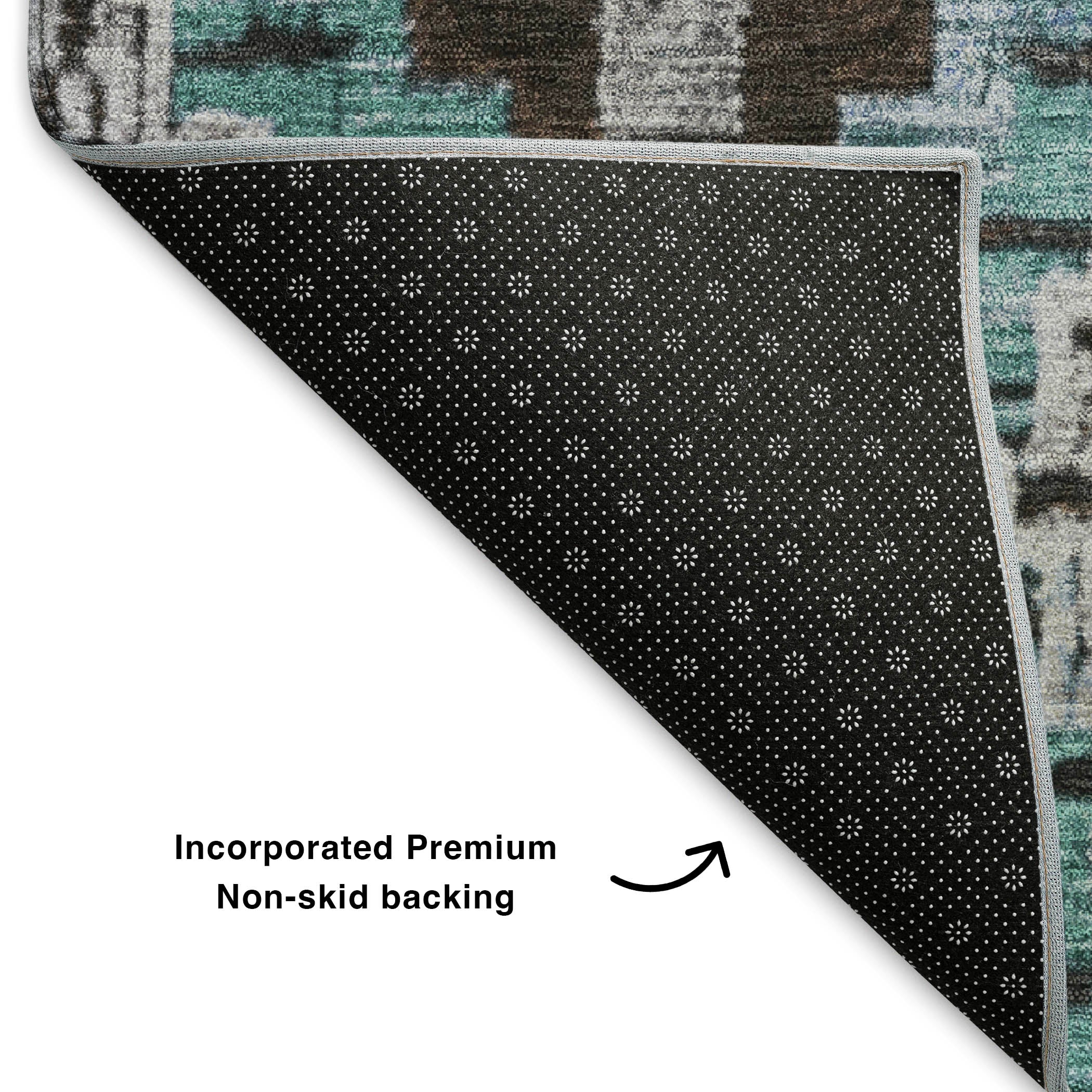 Kathmandu Machine Washable Transitional Brown Rug 1'8" x 2'6" #shape_Rectangle