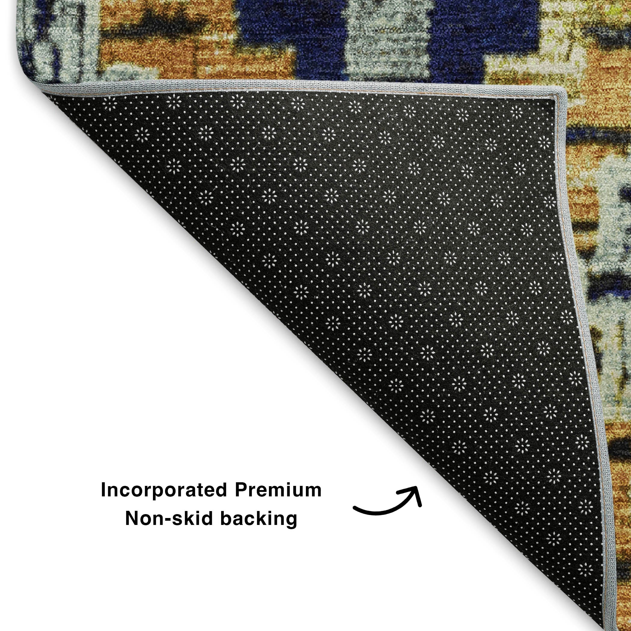 Kathmandu Machine Washable Transitional Navy Blue Rug 1'8" x 2'6" #shape_Rectangle