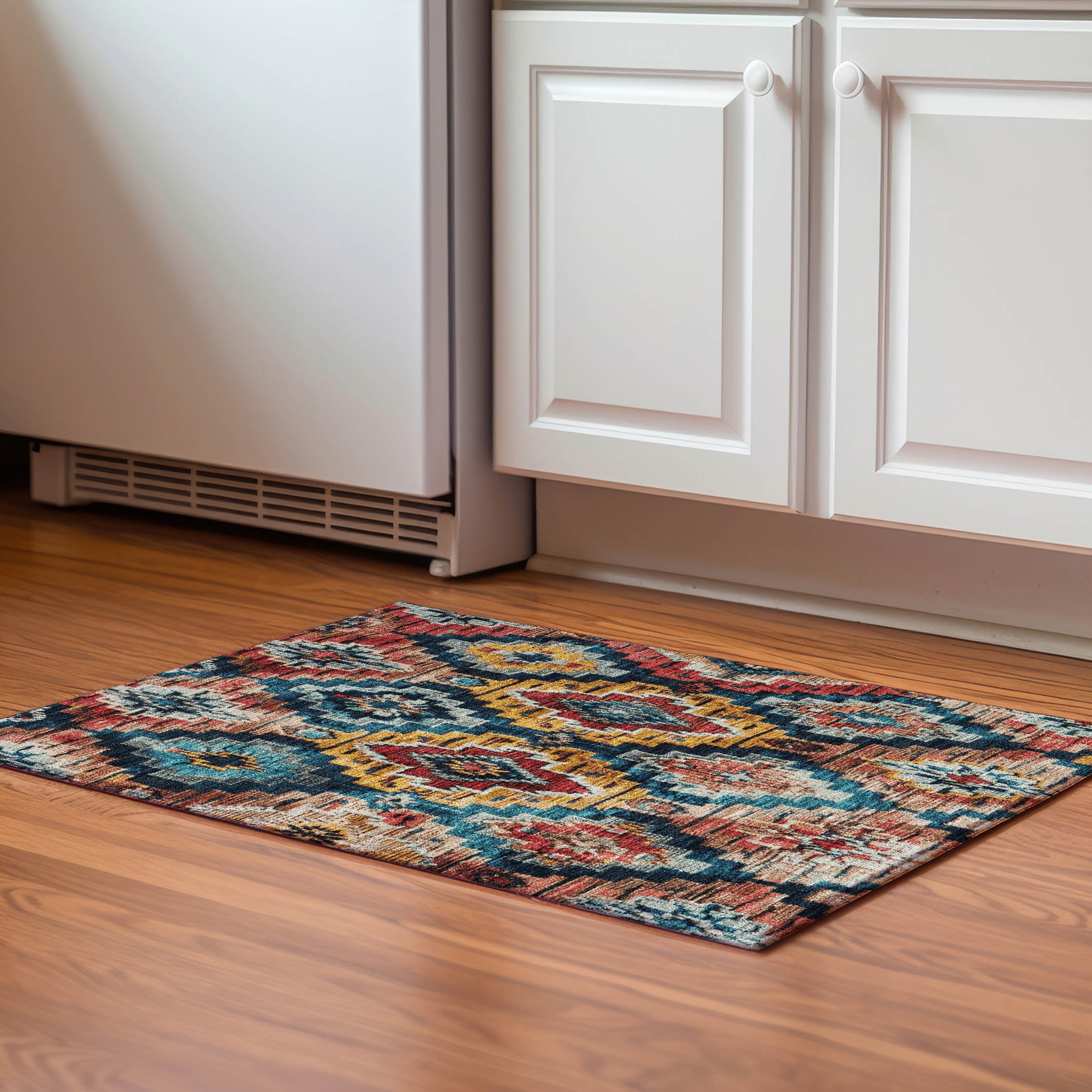 Kathmandu Machine Washable Transitional Rust Orange Rug 1'8" x 2'6" #shape_Rectangle