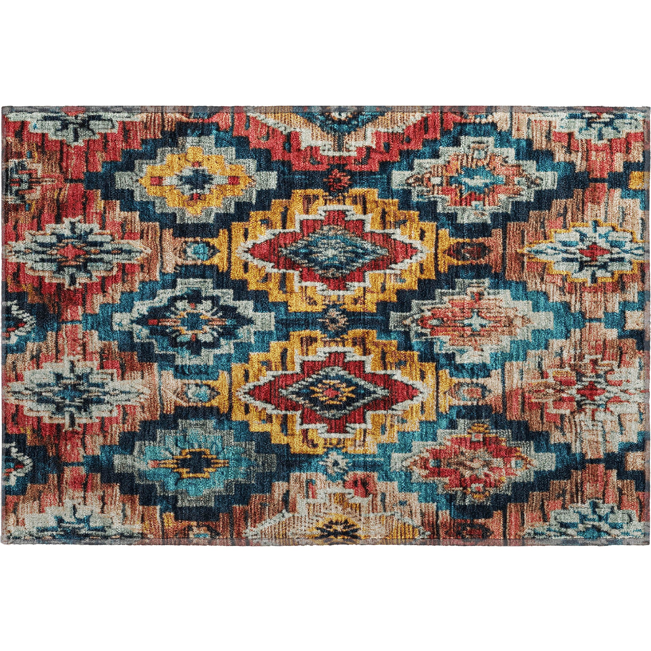 Kathmandu Machine Washable Transitional Rust Orange Rug 1'8" x 2'6" #shape_Rectangle