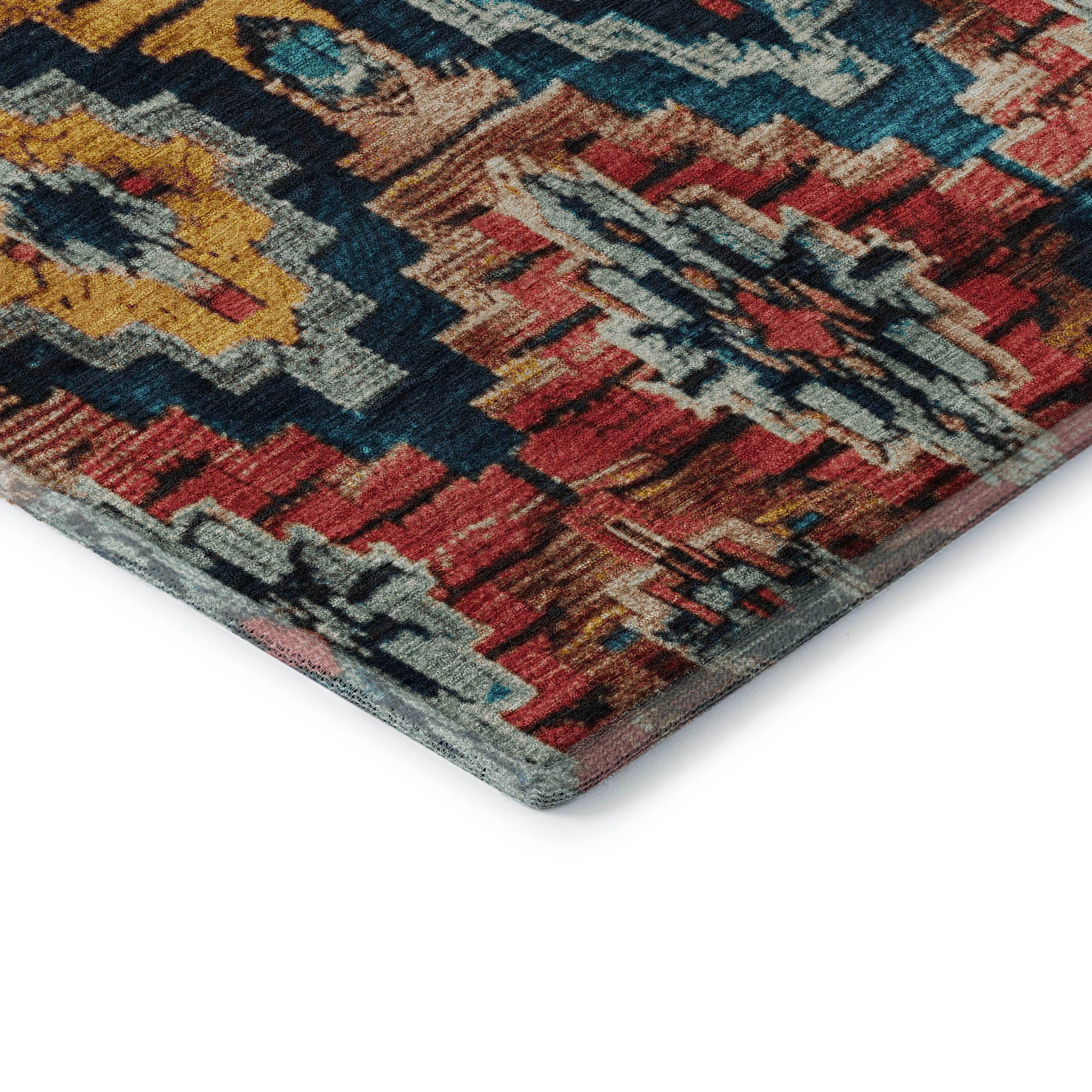 Kathmandu Machine Washable Transitional Rust Orange Rug 1'8" x 2'6" #shape_Rectangle