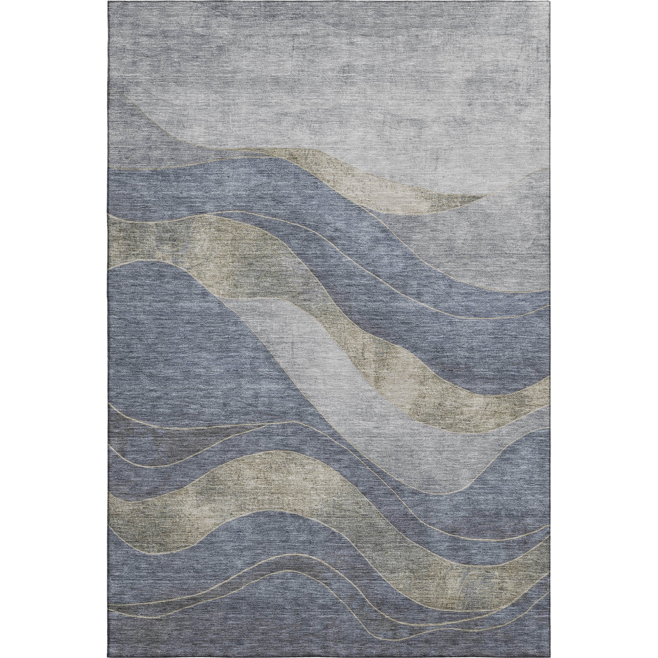 Nairobi Machine Washable Transitional Denim Blue Rug 2'6" x 3'10" #shape_Rectangle