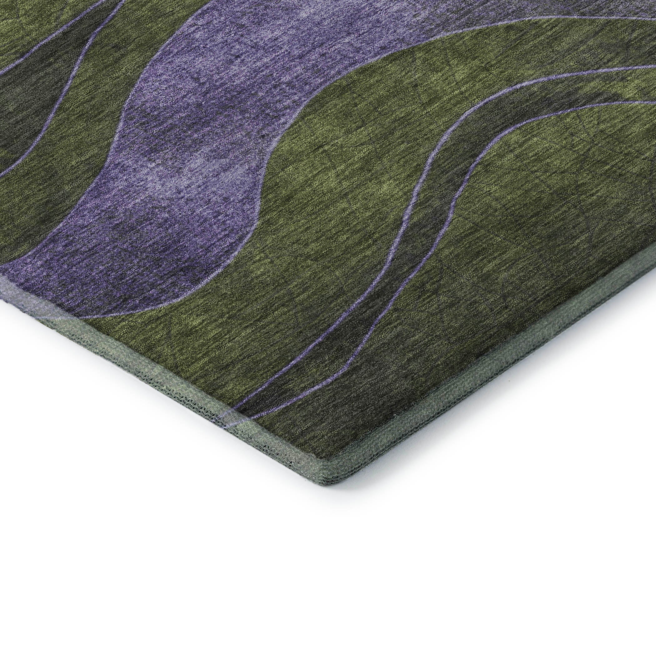 Nairobi Machine Washable Transitional Olive Green Rug 1'8" x 2'6" #shape_Rectangle