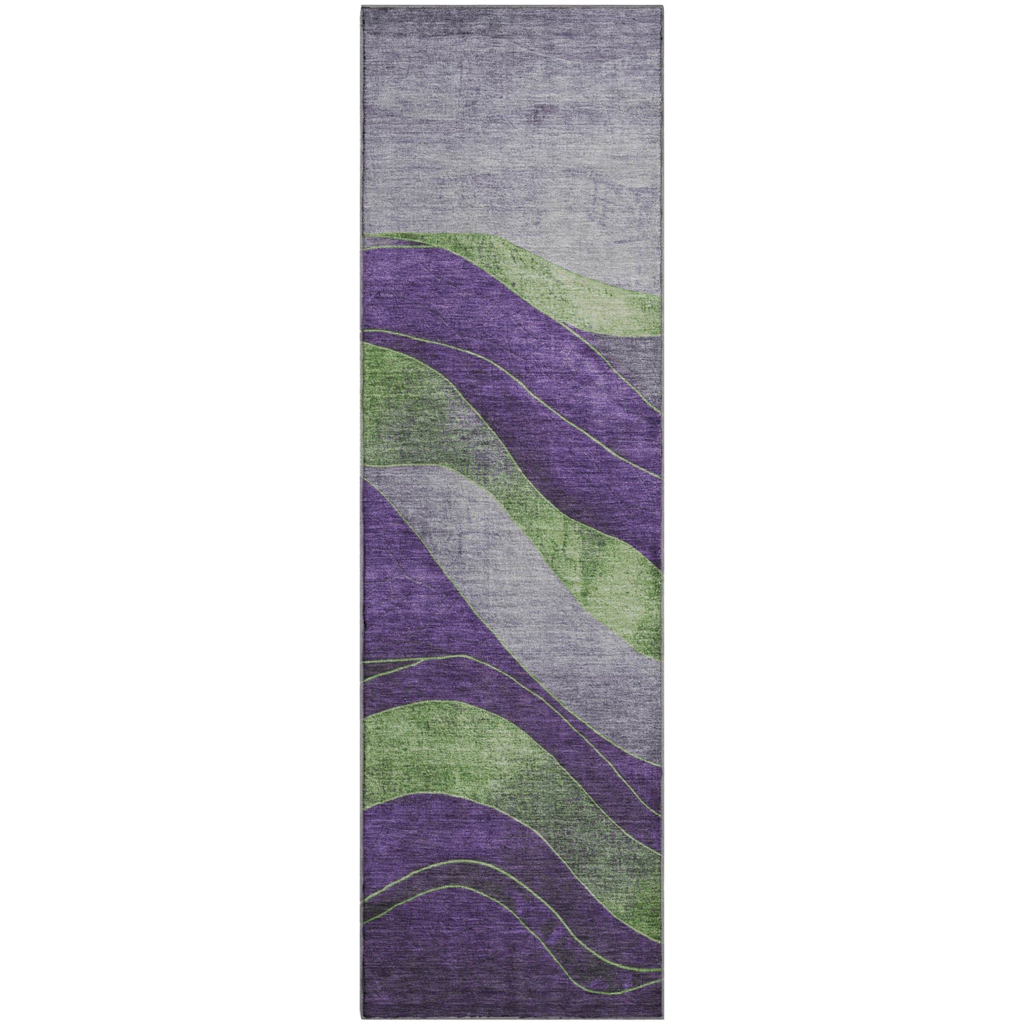 Nairobi Machine Washable Transitional Purple Rug 2'3" x 7'6" #shape_Runner