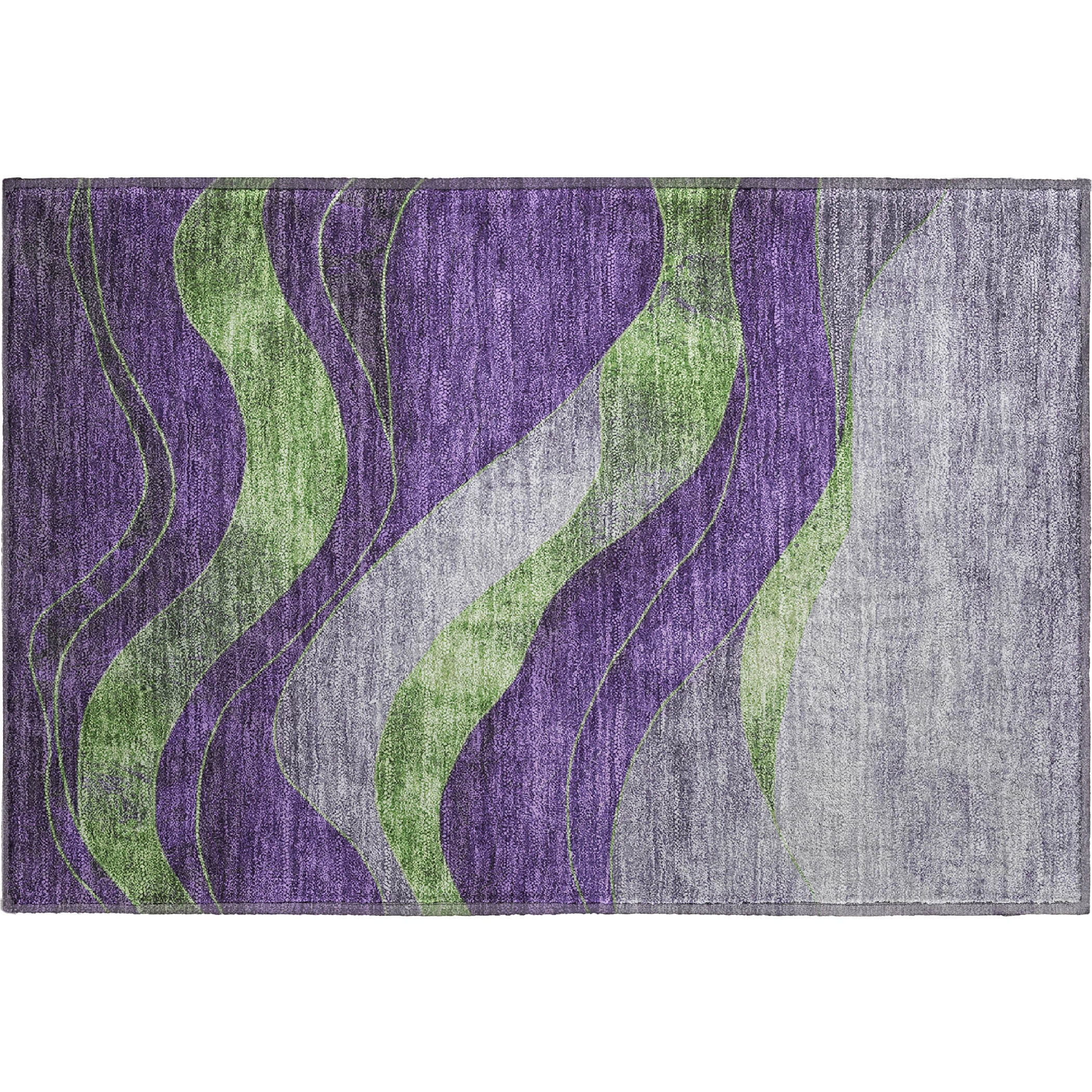 Nairobi Machine Washable Transitional Purple Rug 1'8" x 2'6" #shape_Rectangle