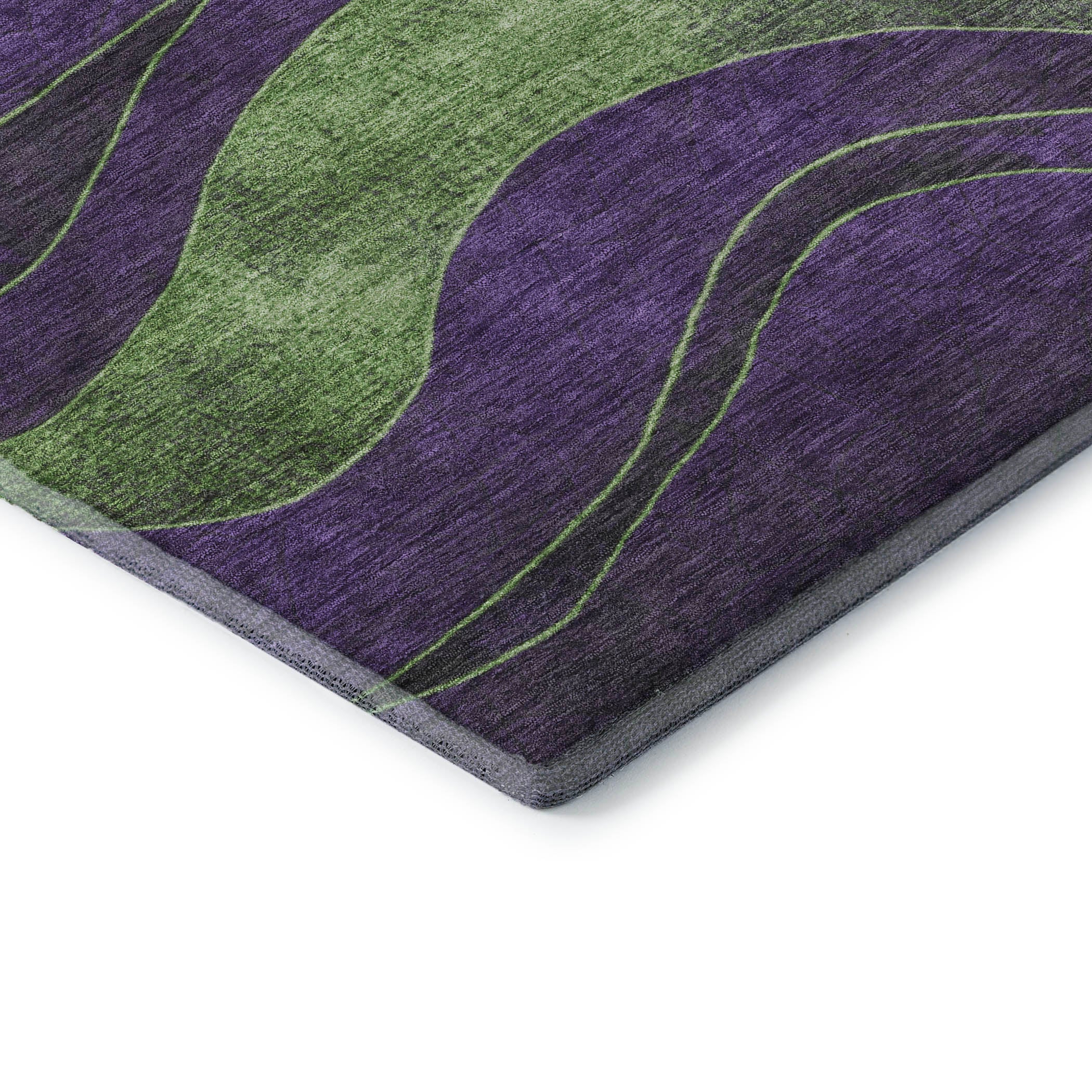 Nairobi Machine Washable Transitional Purple Rug 1'8" x 2'6" #shape_Rectangle