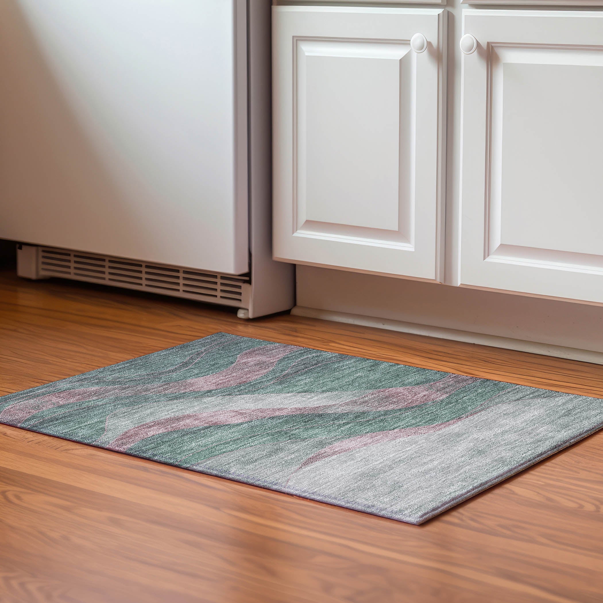 Nairobi Machine Washable Transitional Sage Green Rug 1'8" x 2'6" #shape_Rectangle