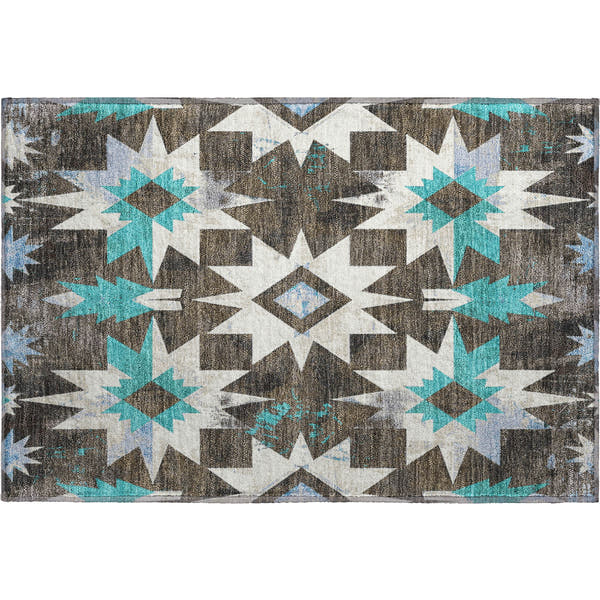 Chiang Mai Machine Washable Transitional Brown Rug 1'8" x 2'6"
