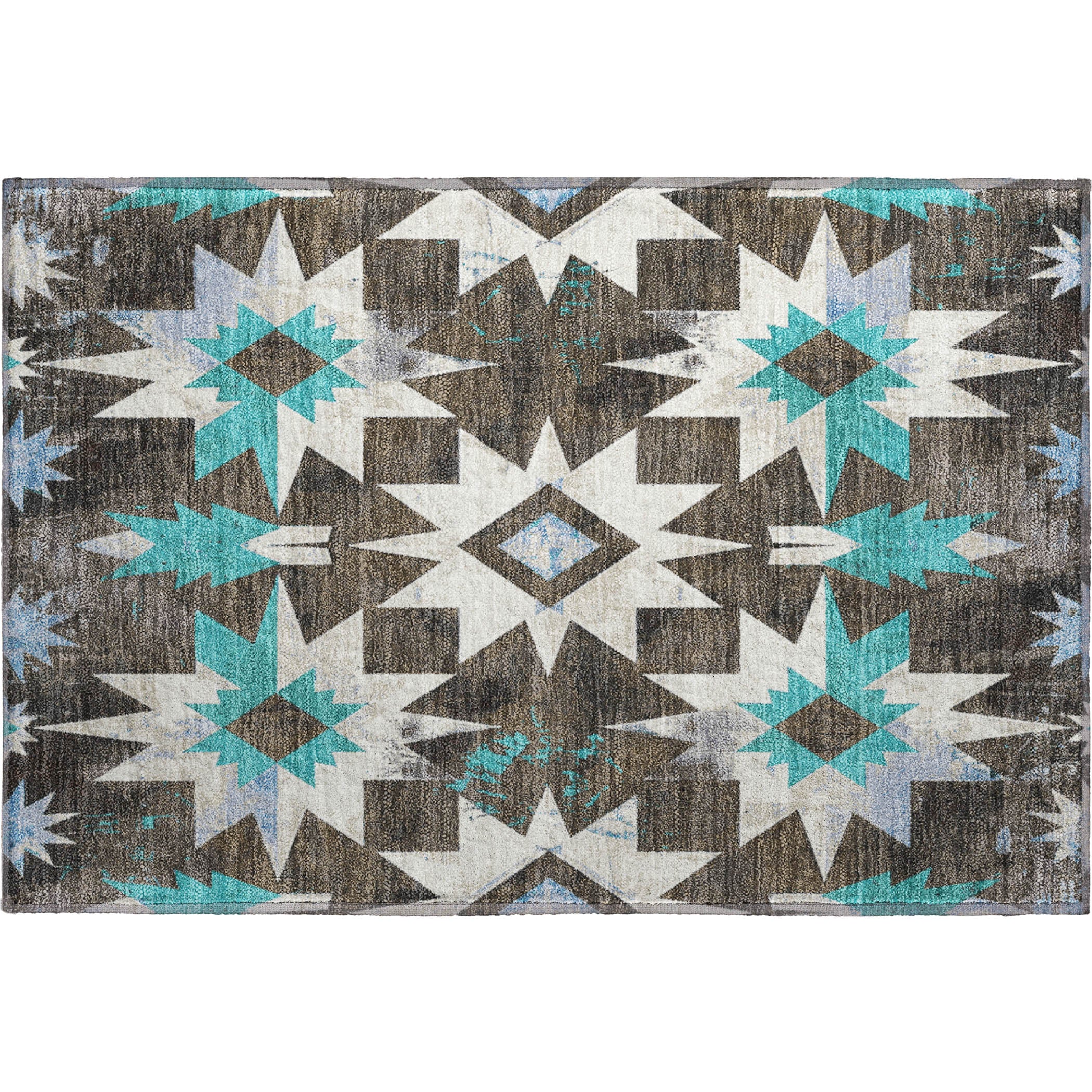 Chiang Mai Machine Washable Transitional Brown Rug 1'8" x 2'6" #shape_Rectangle