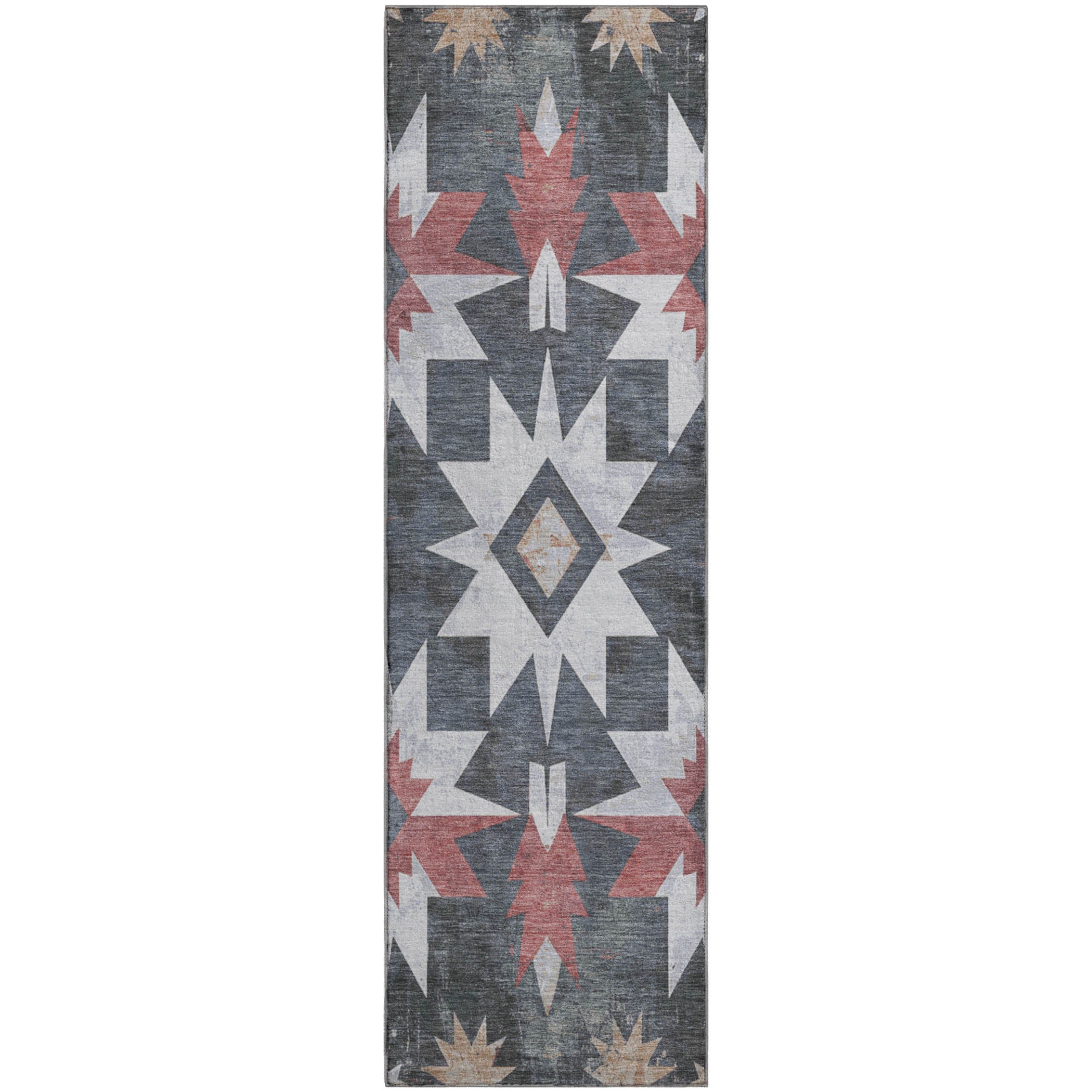 Chiang Mai Machine Washable Transitional Charcoal Gray Rug 2'3" x 7'6" #shape_Runner