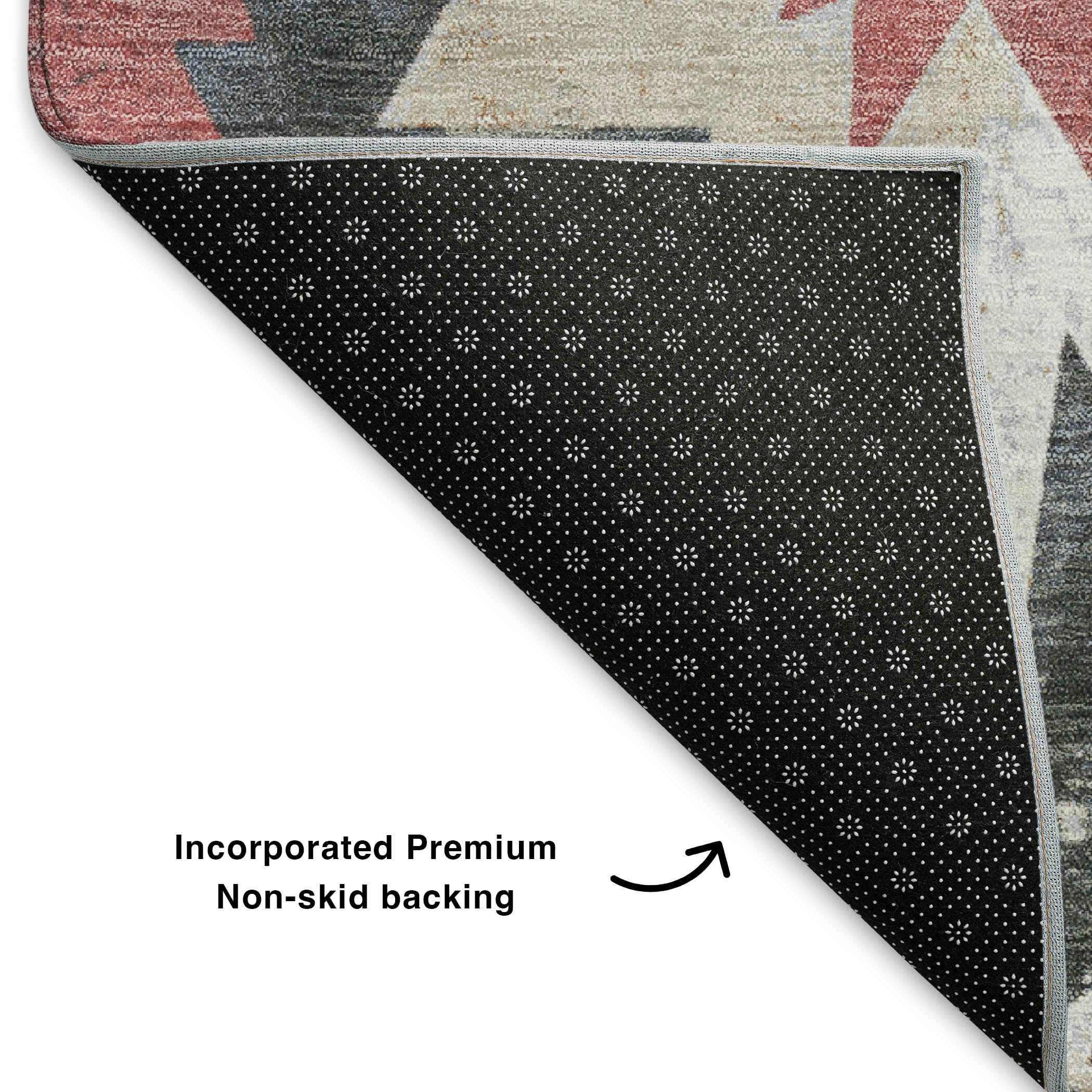 Chiang Mai Machine Washable Transitional Charcoal Gray Rug 1'8" x 2'6" #shape_Rectangle