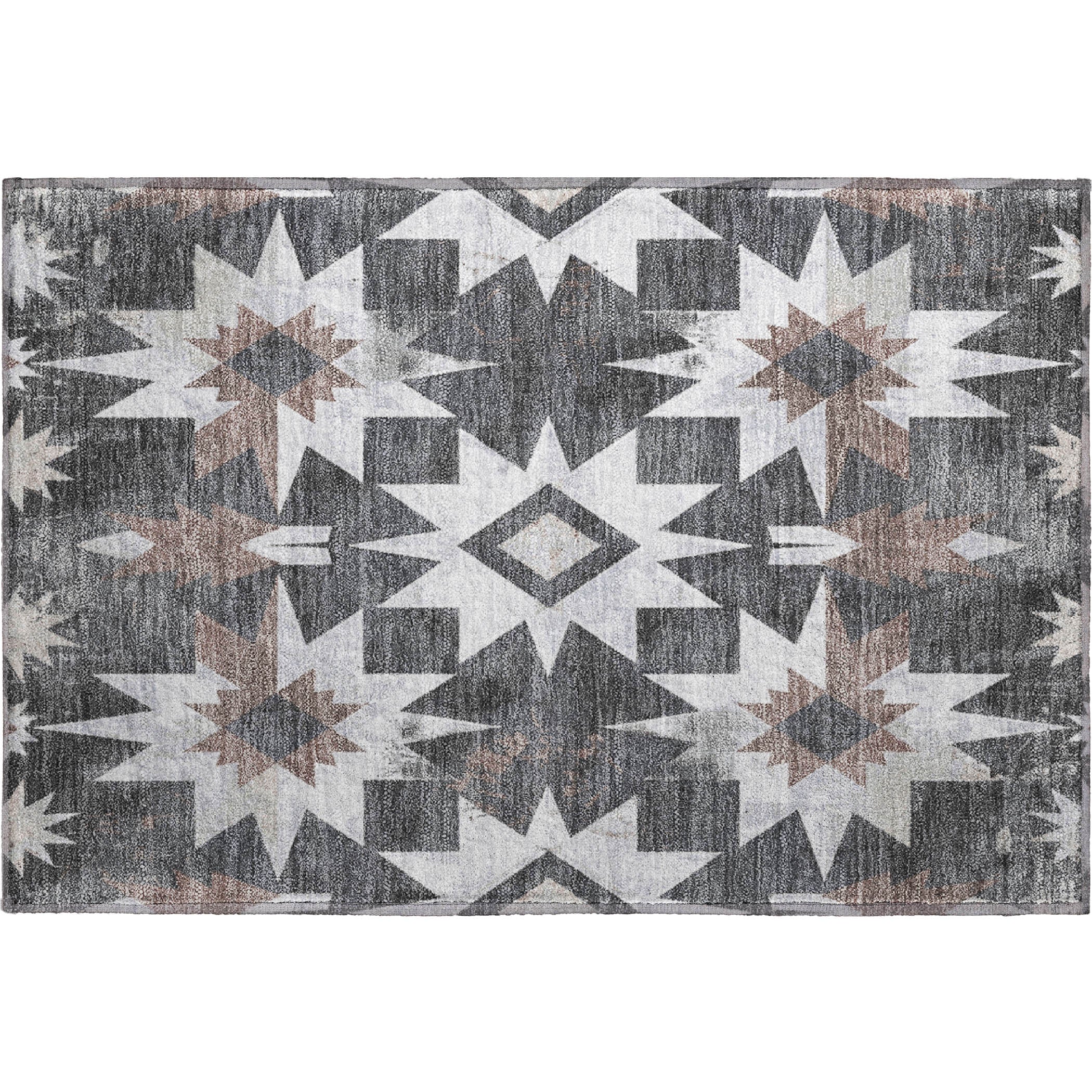 Chiang Mai Machine Washable Transitional Graphite Gray Rug 1'8" x 2'6" #shape_Rectangle
