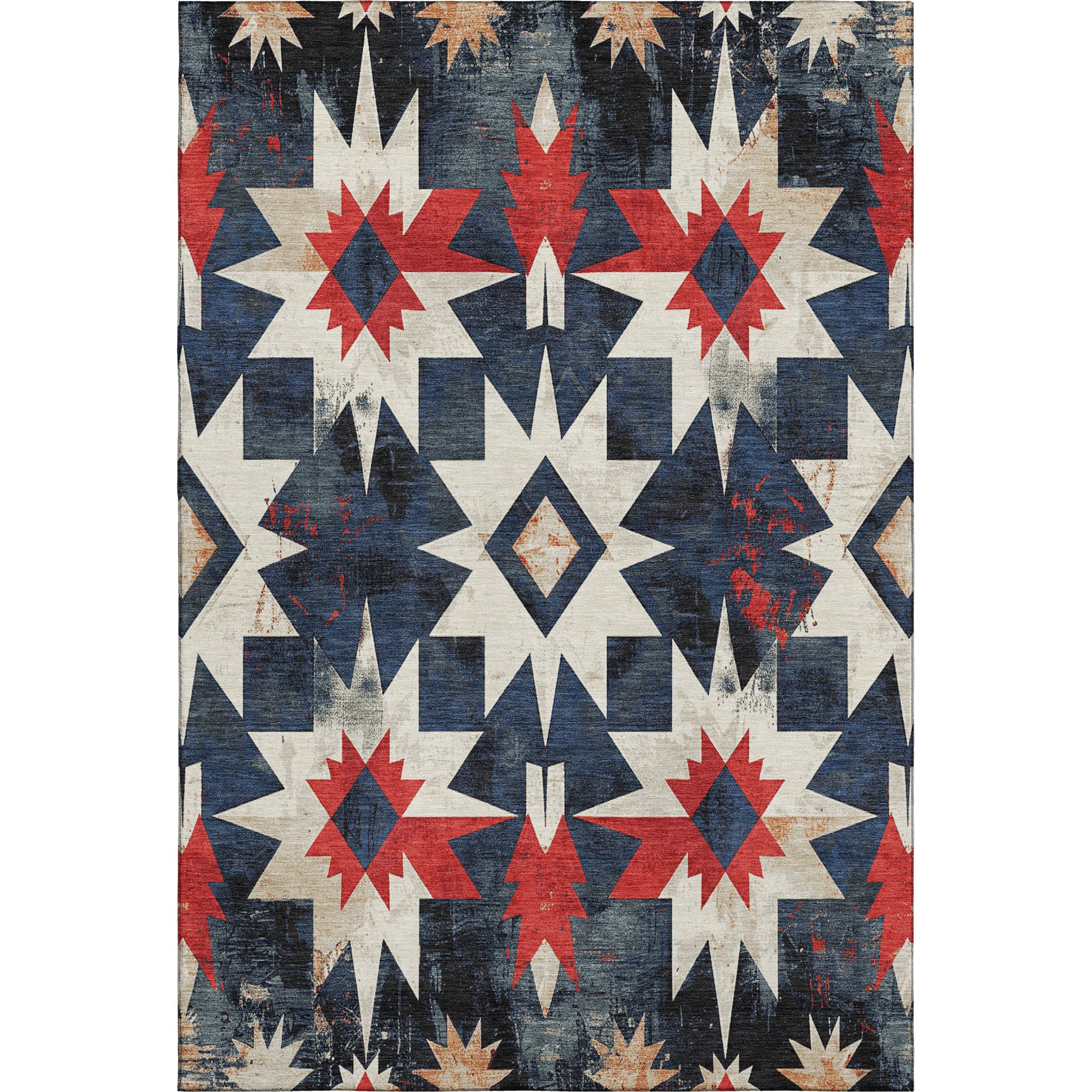 Chiang Mai Machine Washable Transitional Navy Blue Rug 2'6" x 3'10" #shape_Rectangle