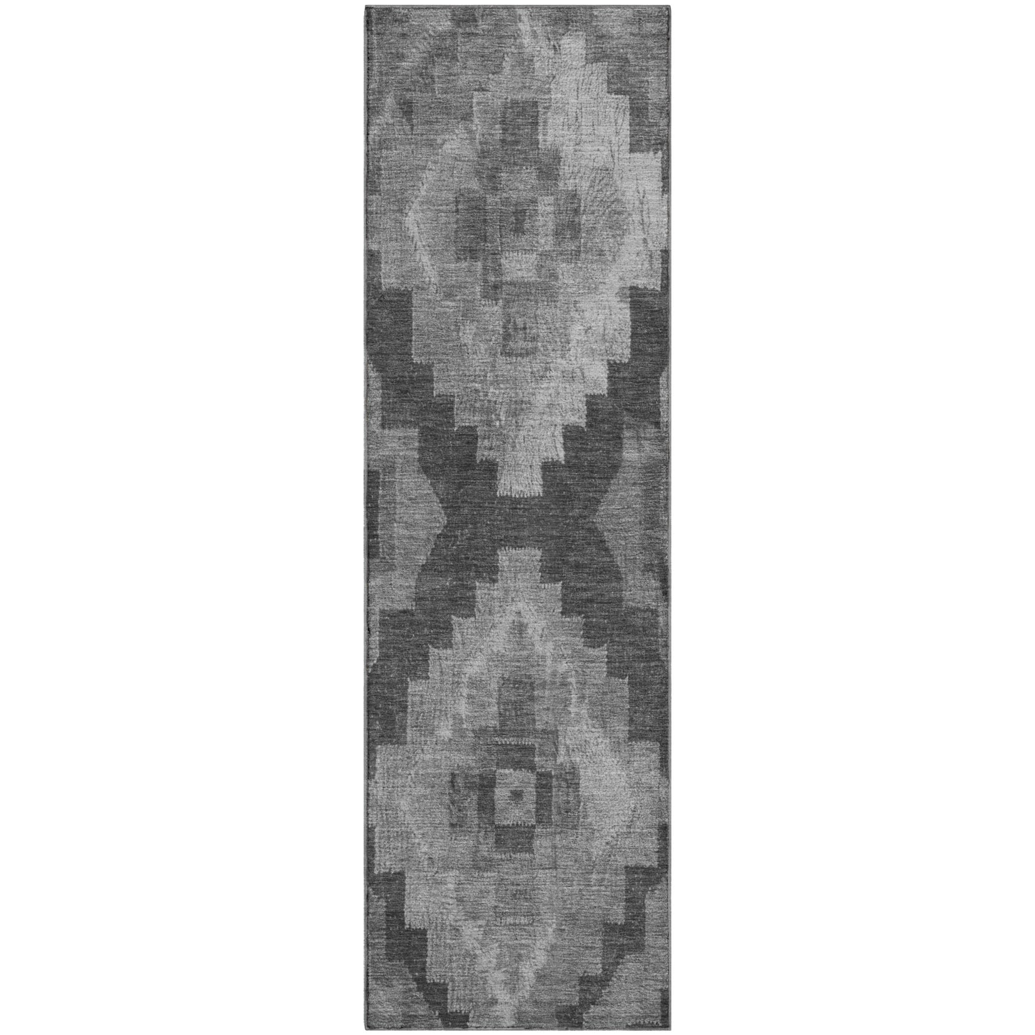 Cusco Machine Washable Transitional Gray Rug 2'3" x 7'6" #shape_Runner