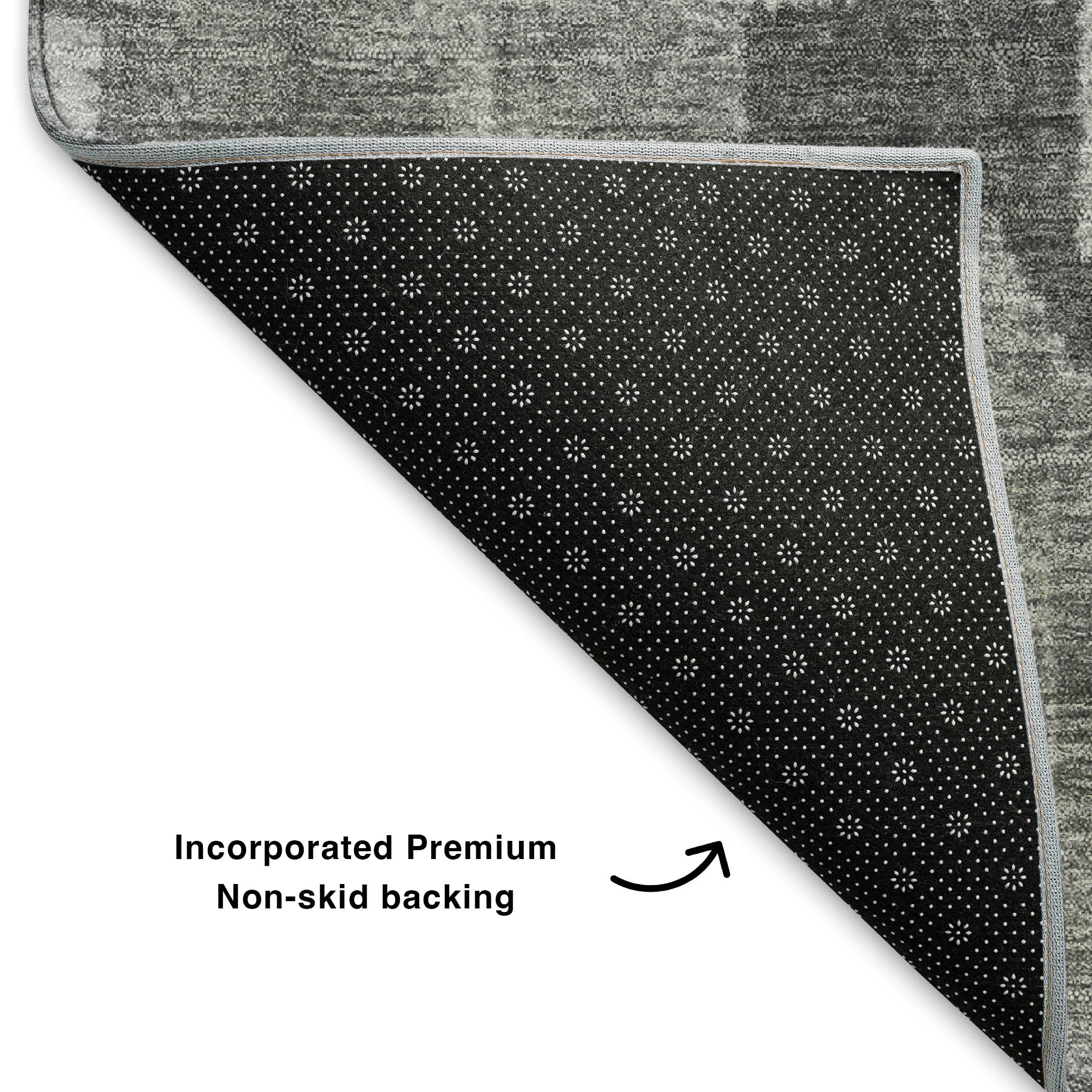 Cusco Machine Washable Transitional Gray Rug 1'8" x 2'6" #shape_Rectangle