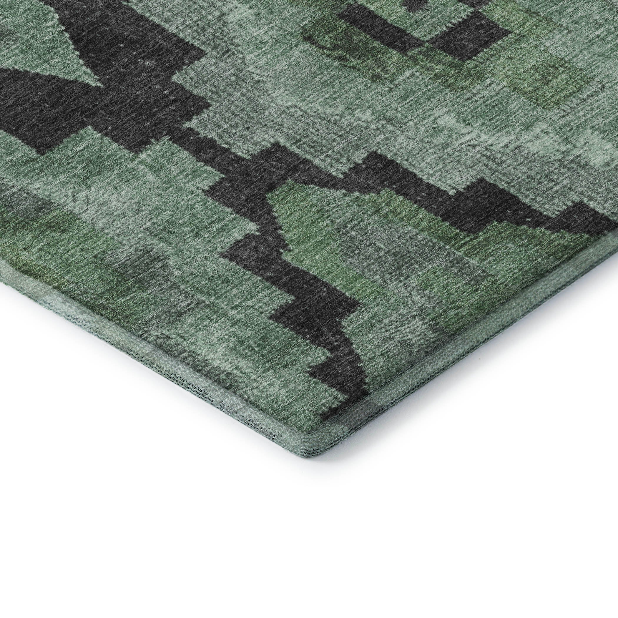 Cusco Machine Washable Transitional Green Rug 1'8" x 2'6" #shape_Rectangle