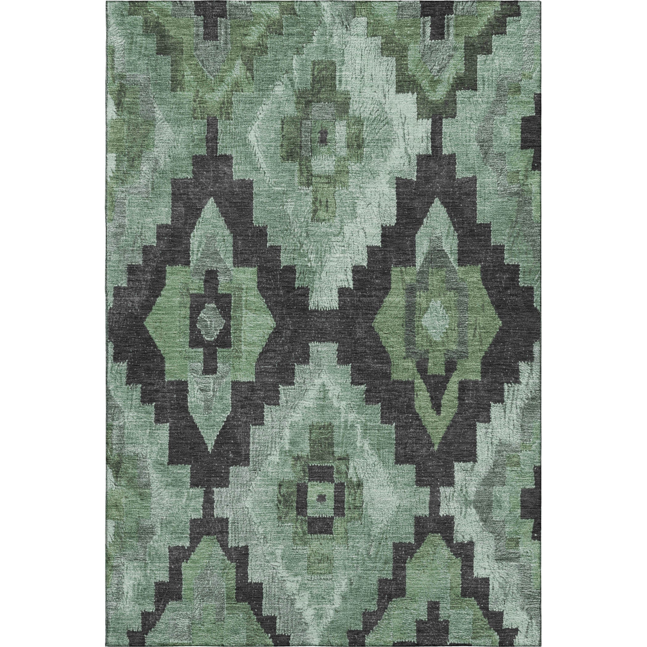 Cusco Machine Washable Transitional Green Rug 2'6" x 3'10" #shape_Rectangle