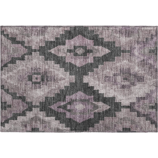 Cusco Machine Washable Transitional Lavender Purple Rug 1'8" x 2'6"