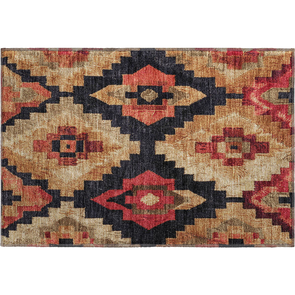 Cusco Machine Washable Transitional Rust Orange Rug 1'8" x 2'6"