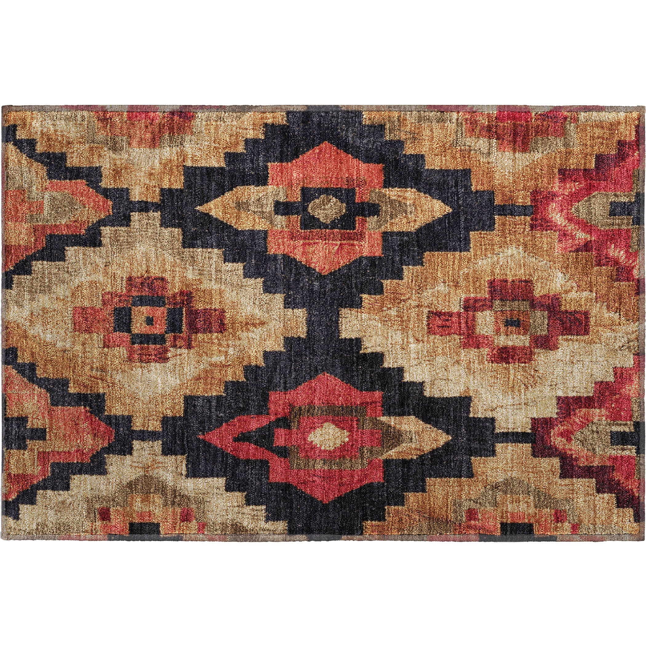 Cusco Machine Washable Transitional Rust Orange Rug 1'8" x 2'6" #shape_Rectangle