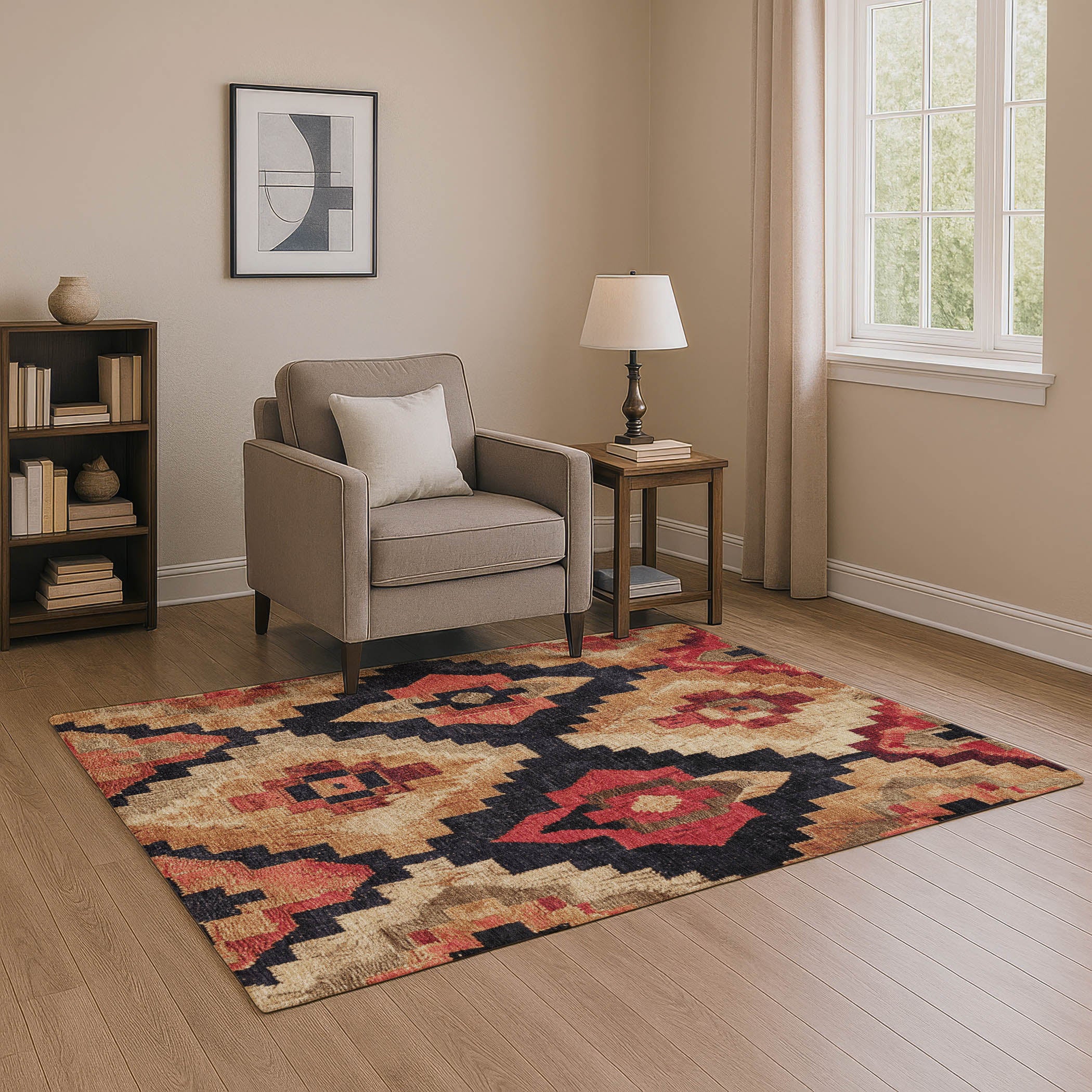 Cusco Machine Washable Transitional Rust Orange Rug 2'6" x 3'10" #shape_Rectangle