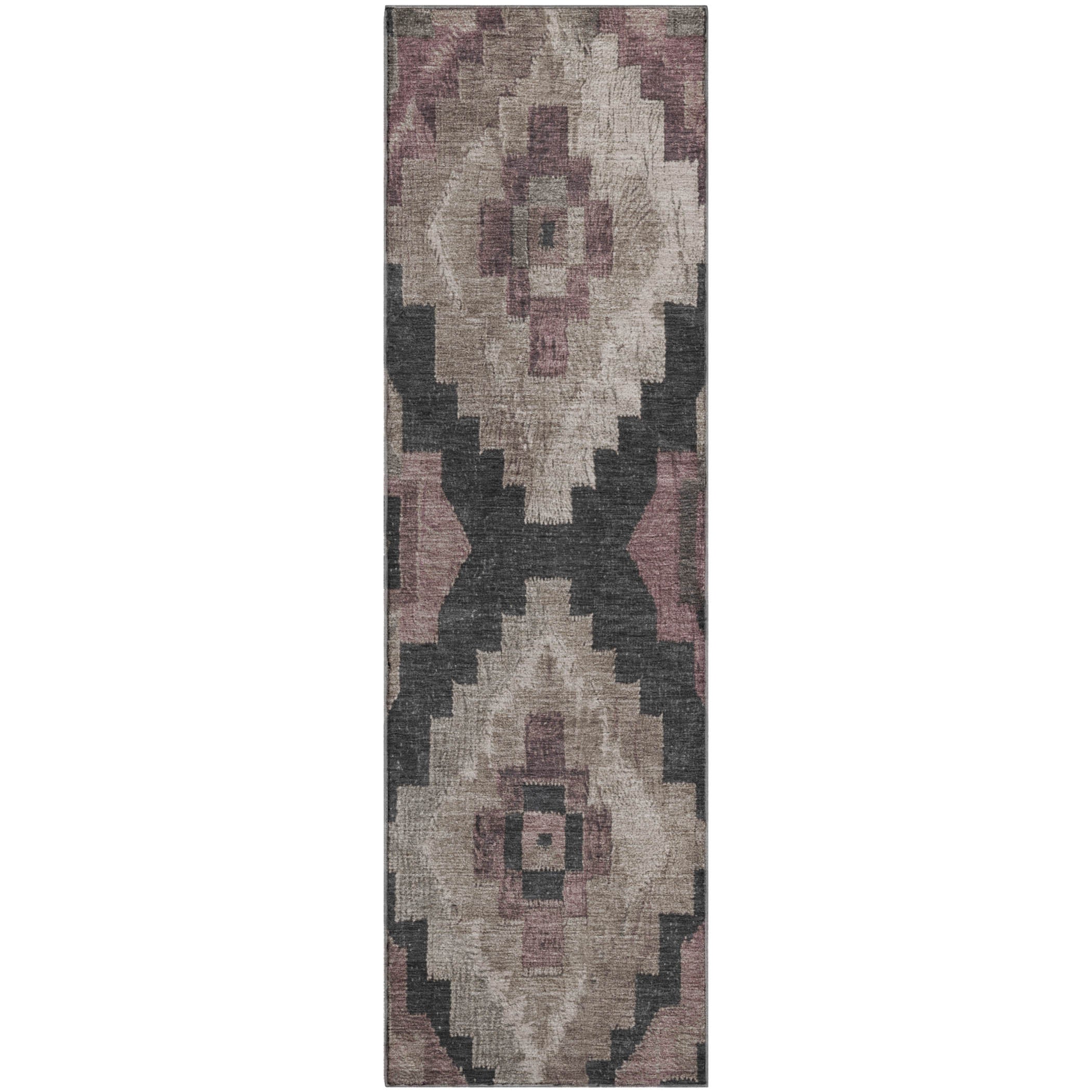 Cusco Machine Washable Transitional Taupe Brown Rug 2'3" x 7'6" #shape_Runner