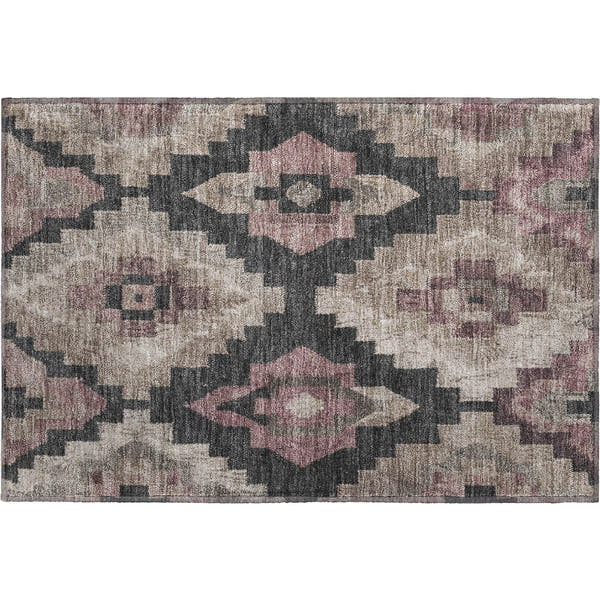 Cusco Machine Washable Transitional Taupe Brown Rug 1'8" x 2'6"