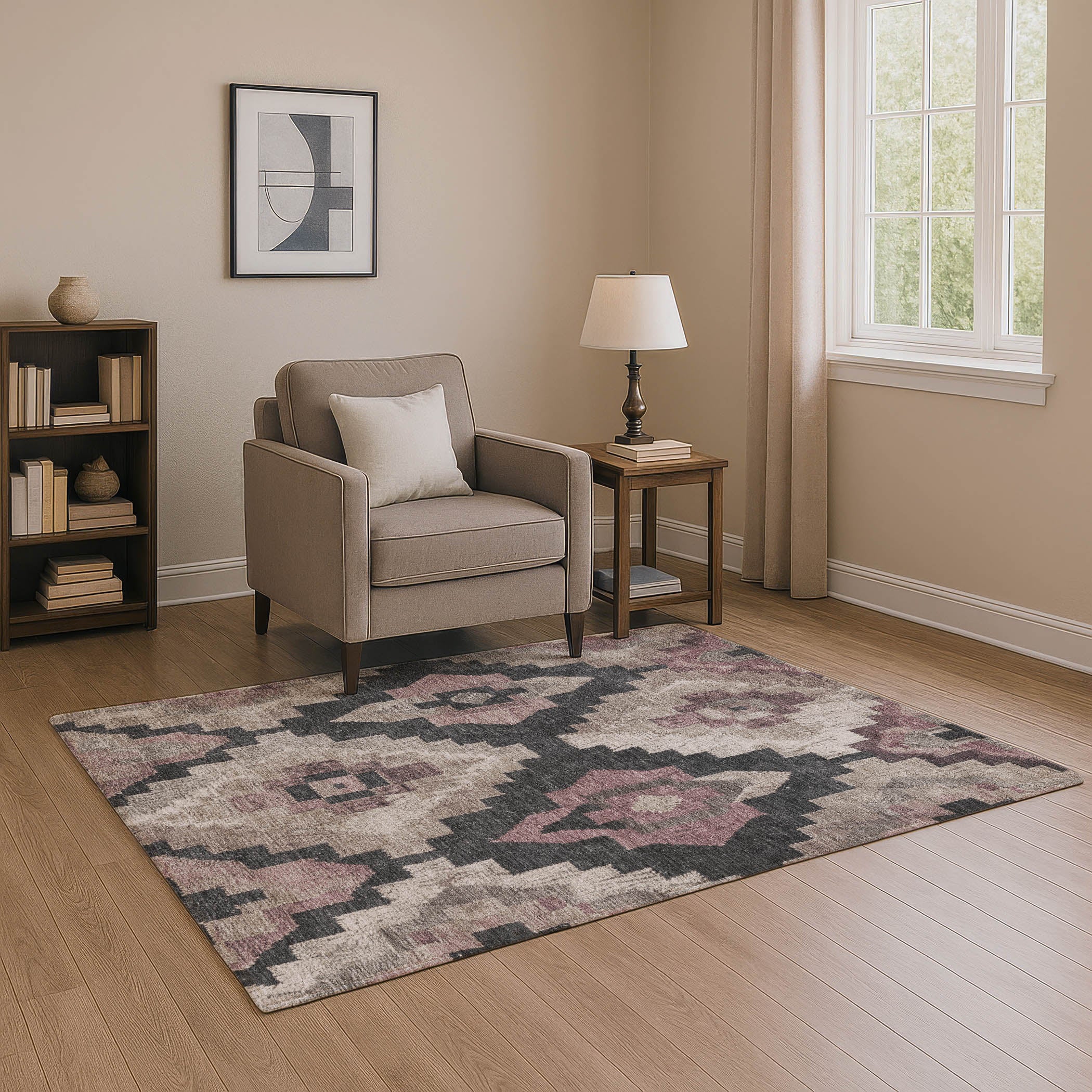 Cusco Machine Washable Transitional Taupe Brown Rug 2'6" x 3'10" #shape_Rectangle