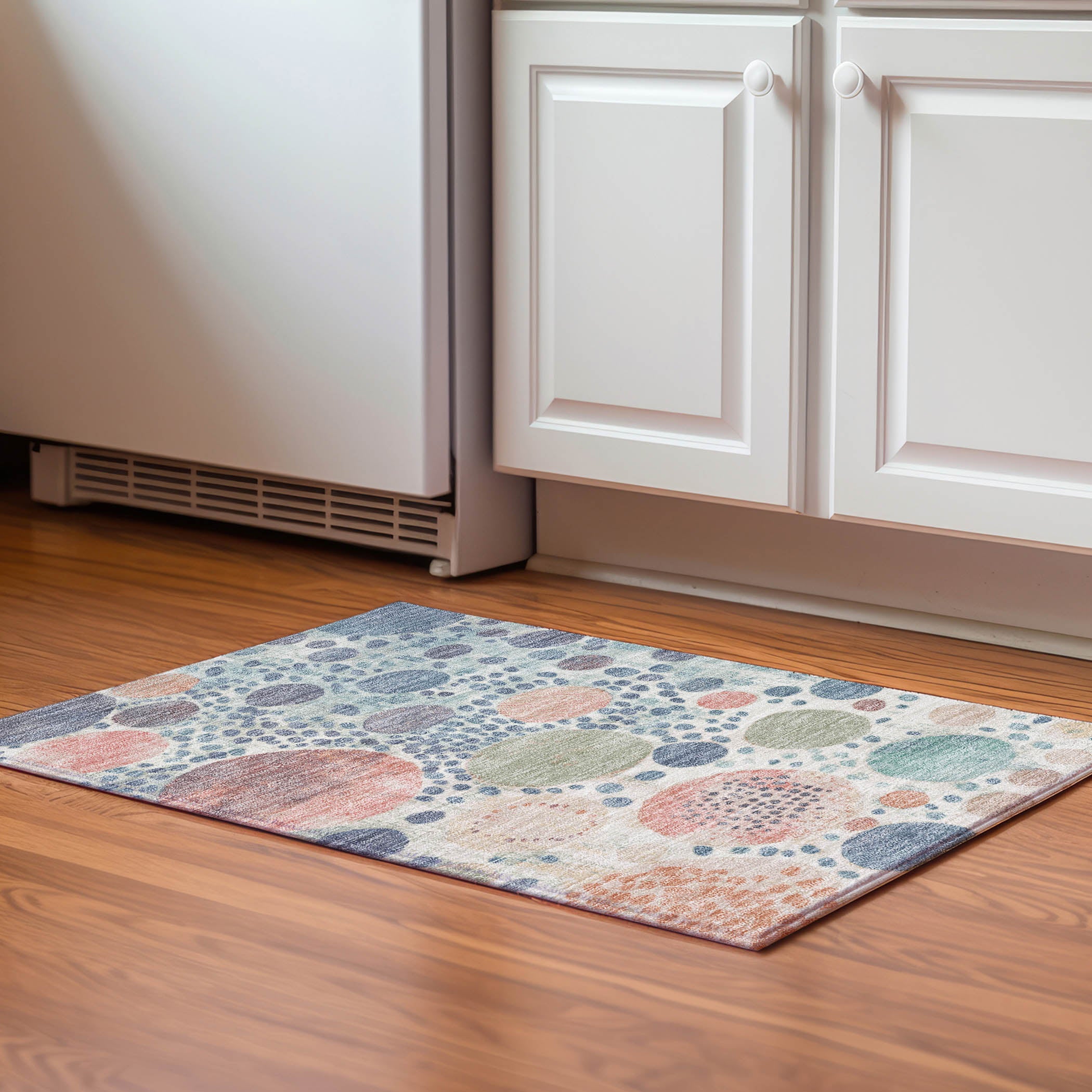 Kathmandu Machine Washable Transitional Denim Blue Rug 1'8" x 2'6" #shape_Rectangle
