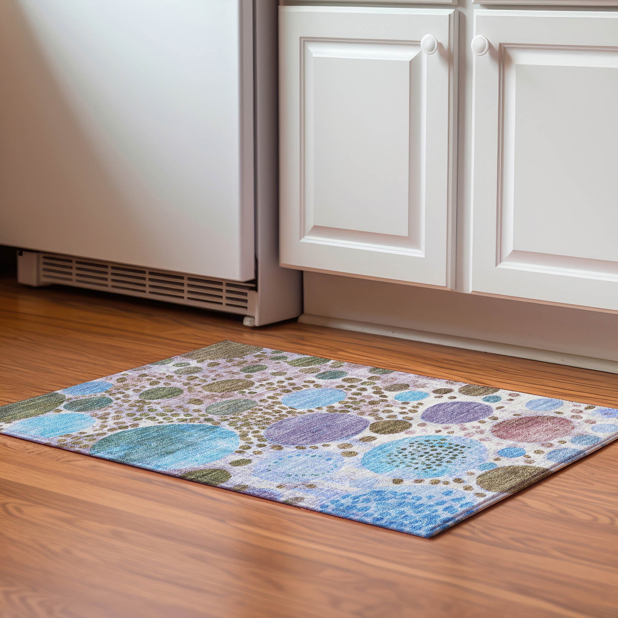 Kathmandu Machine Washable Transitional Khaki Brown Rug 1'8" x 2'6" #shape_Rectangle