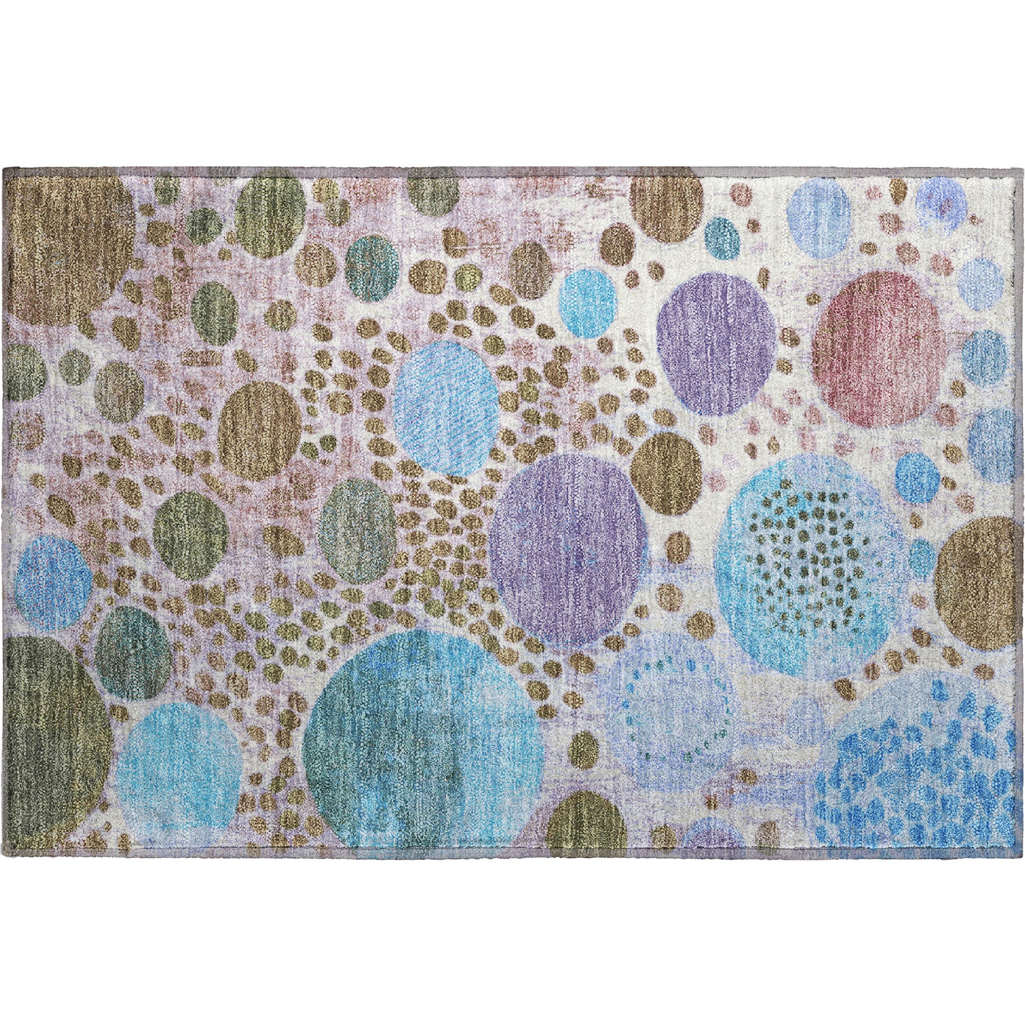 Kathmandu Machine Washable Transitional Khaki Brown Rug 1'8" x 2'6" #shape_Rectangle