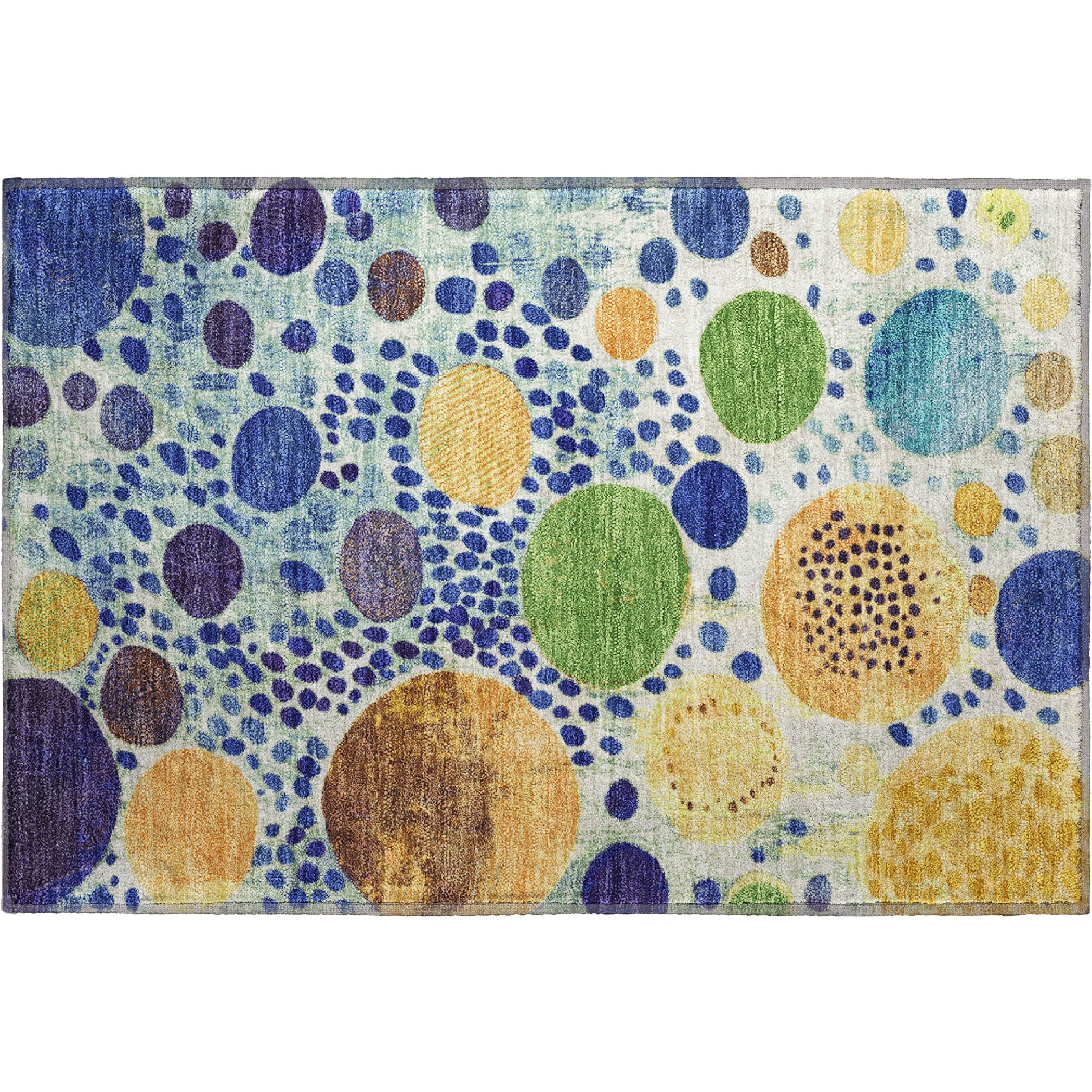 Kathmandu Machine Washable Transitional Navy Blue Rug 1'8" x 2'6" #shape_Rectangle