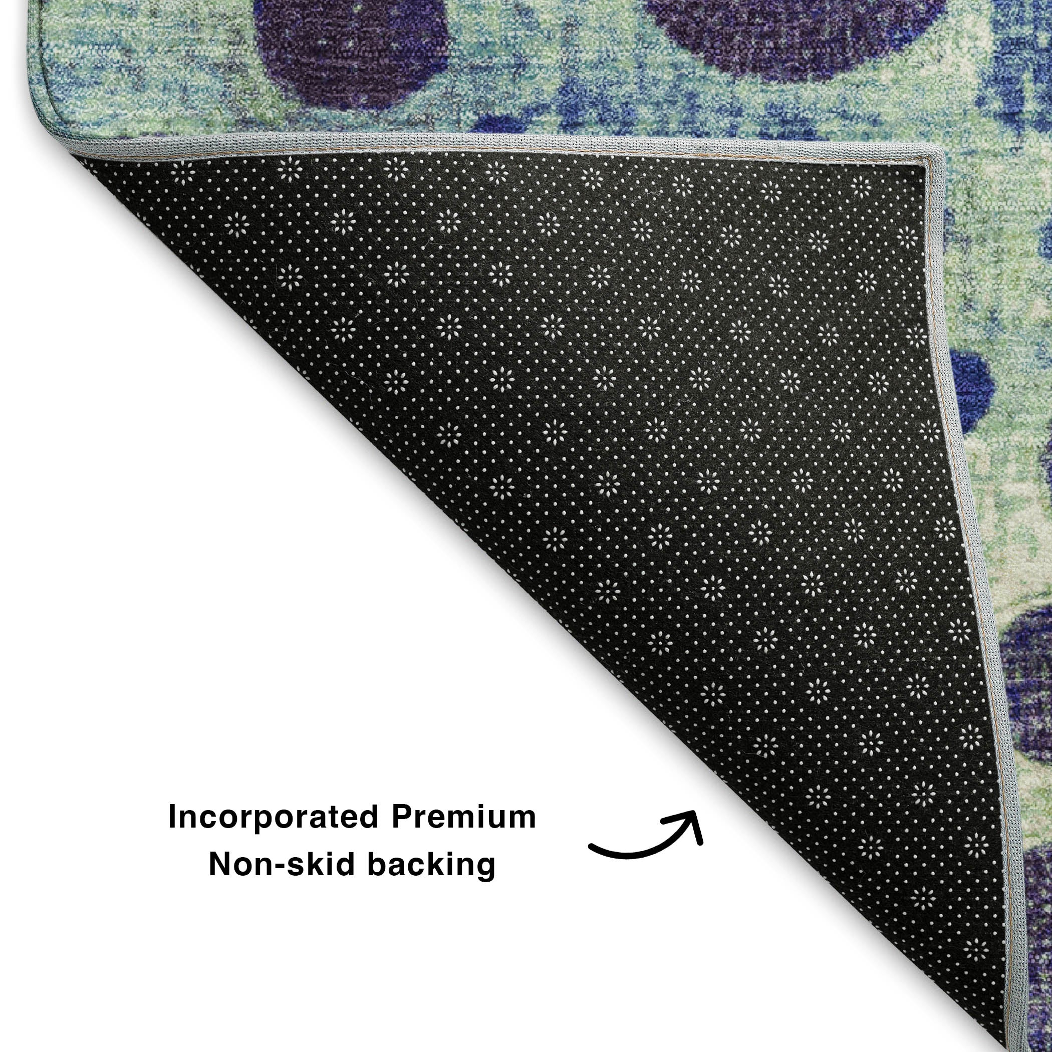 Kathmandu Machine Washable Transitional Navy Blue Rug 1'8" x 2'6" #shape_Rectangle