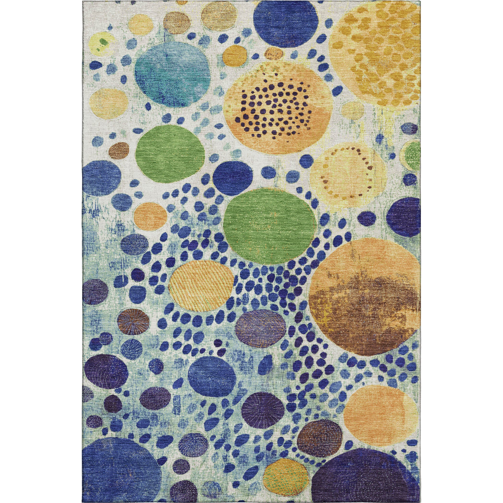 Kathmandu Machine Washable Transitional Navy Blue Rug 2'6" x 3'10" #shape_Rectangle