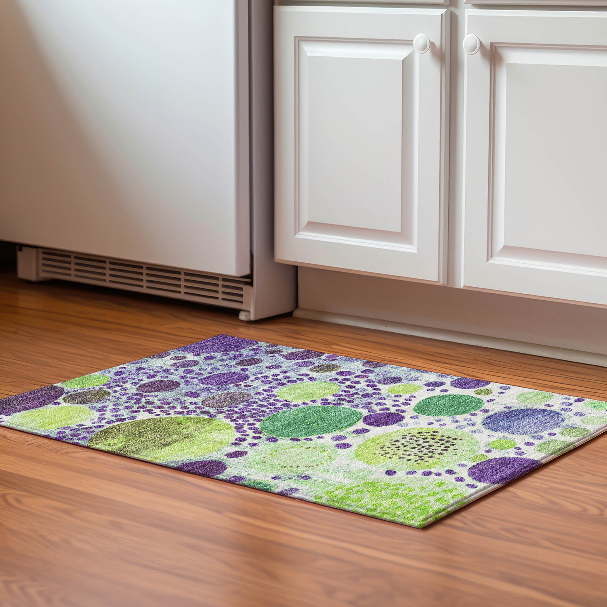 Kathmandu Machine Washable Transitional Purple Rug 1'8" x 2'6" #shape_Rectangle