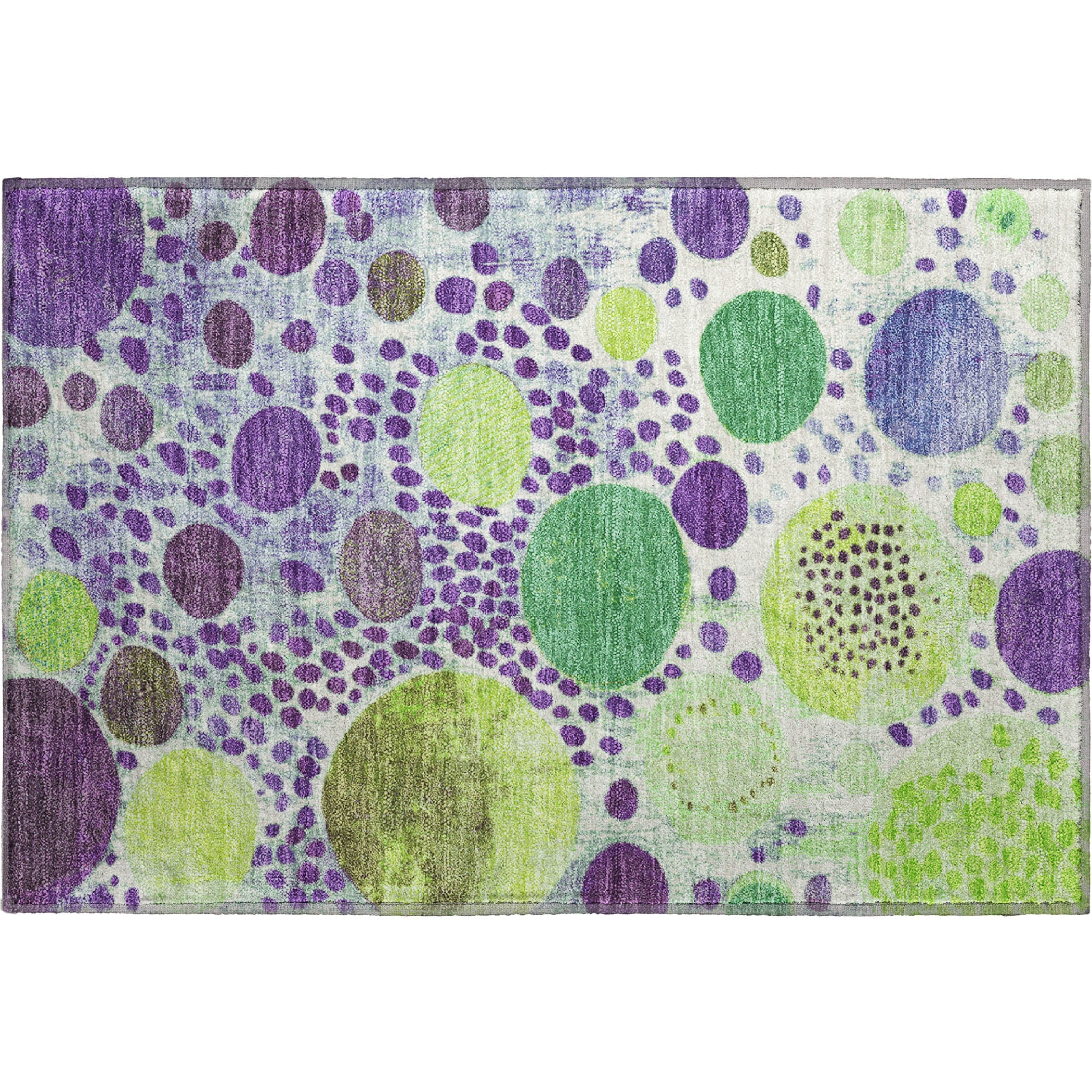 Kathmandu Machine Washable Transitional Purple Rug 1'8" x 2'6" #shape_Rectangle