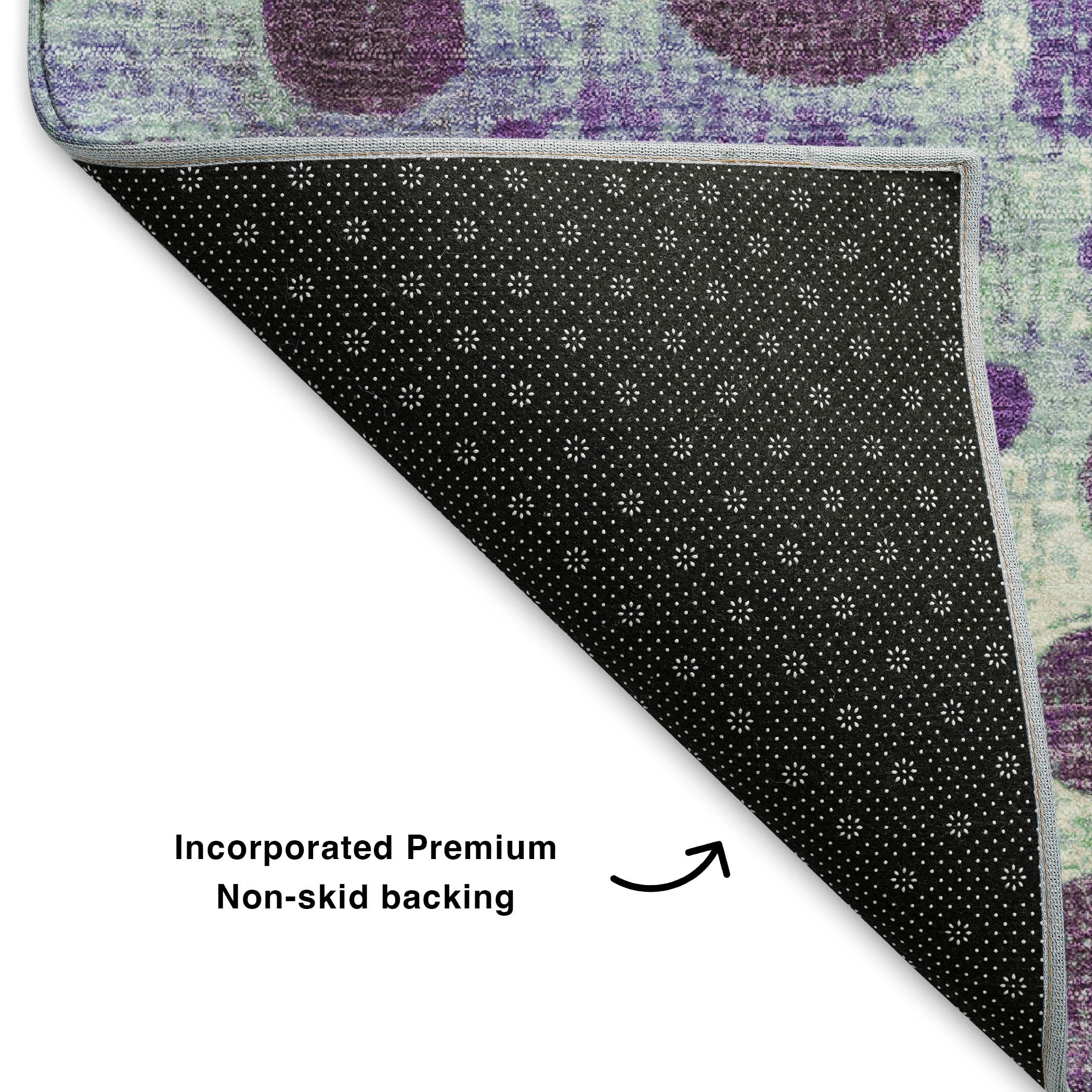 Kathmandu Machine Washable Transitional Purple Rug 1'8" x 2'6" #shape_Rectangle