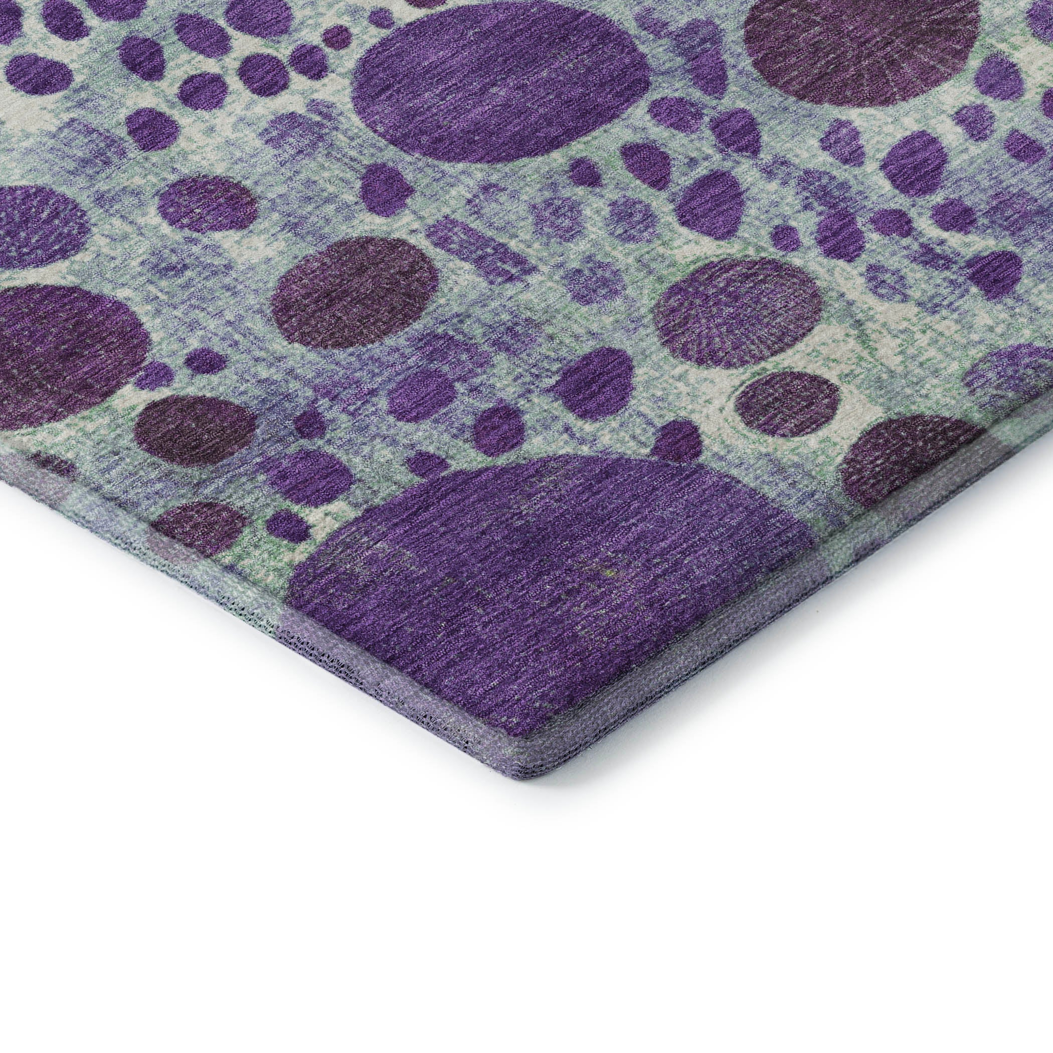 Kathmandu Machine Washable Transitional Purple Rug 1'8" x 2'6" #shape_Rectangle