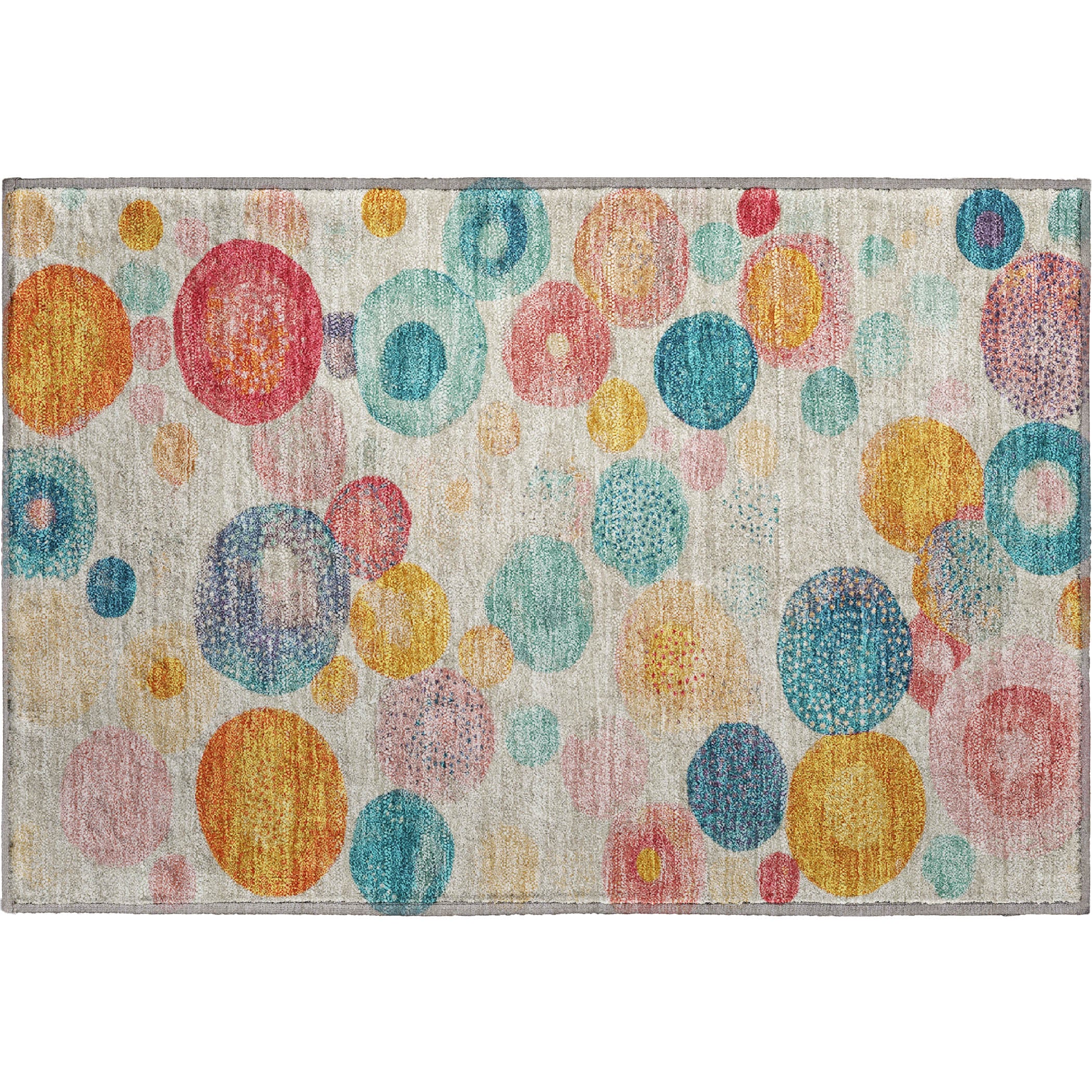 Santorini Machine Washable Transitional Beige Brown Rug 1'8" x 2'6" #shape_Rectangle