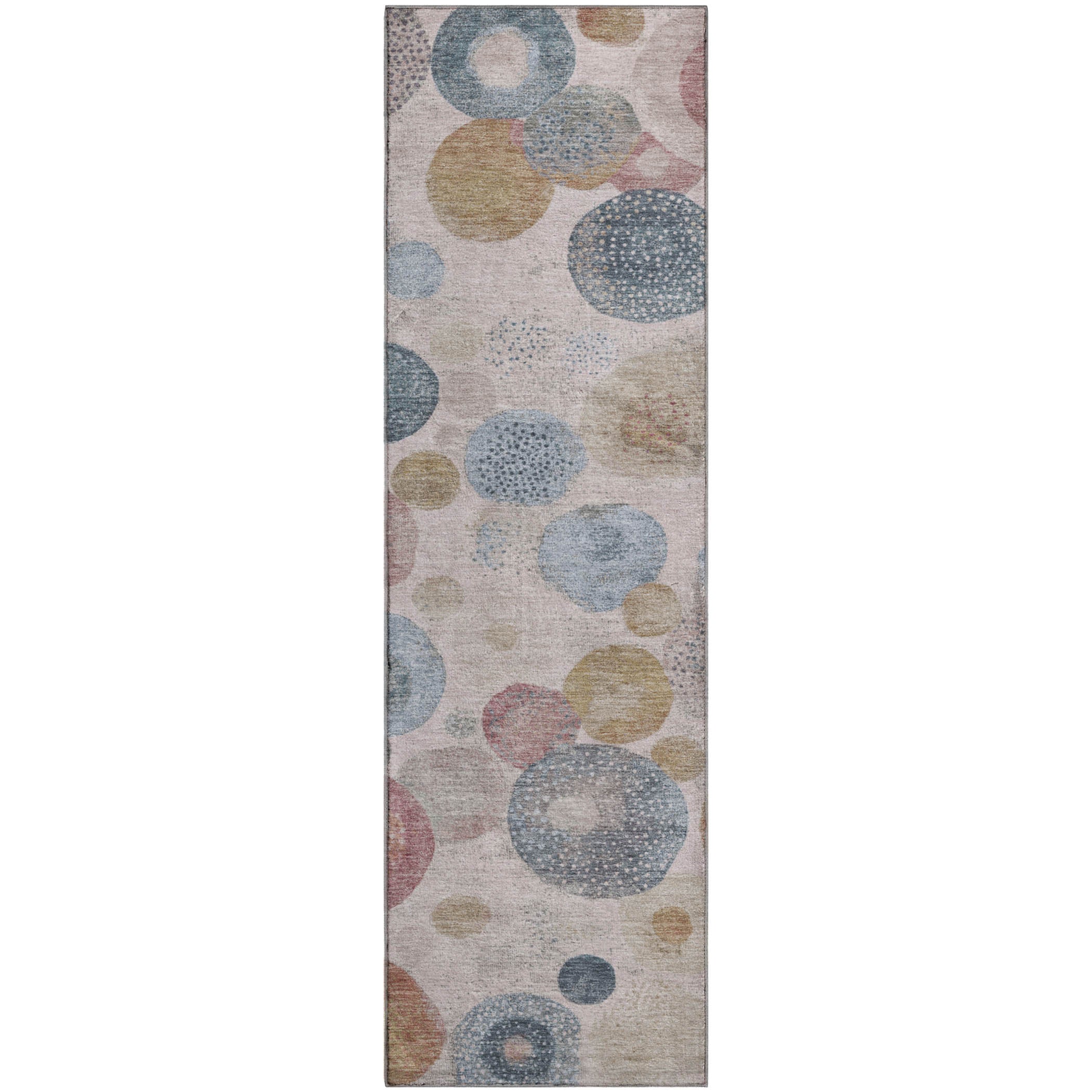 Santorini Machine Washable Transitional Blush Pink Rug 2'3" x 7'6" #shape_Runner
