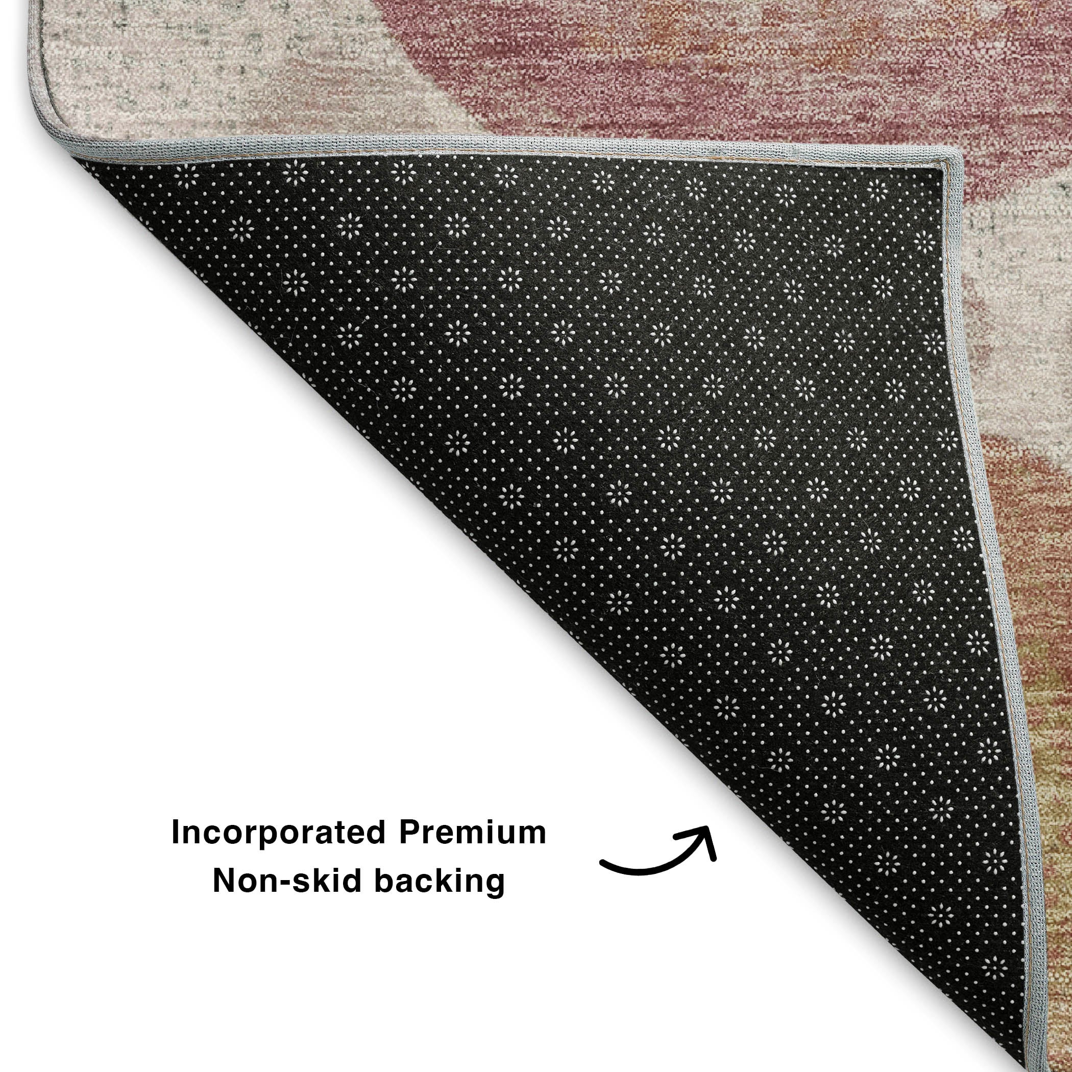 Santorini Machine Washable Transitional Blush Pink Rug 1'8" x 2'6" #shape_Rectangle