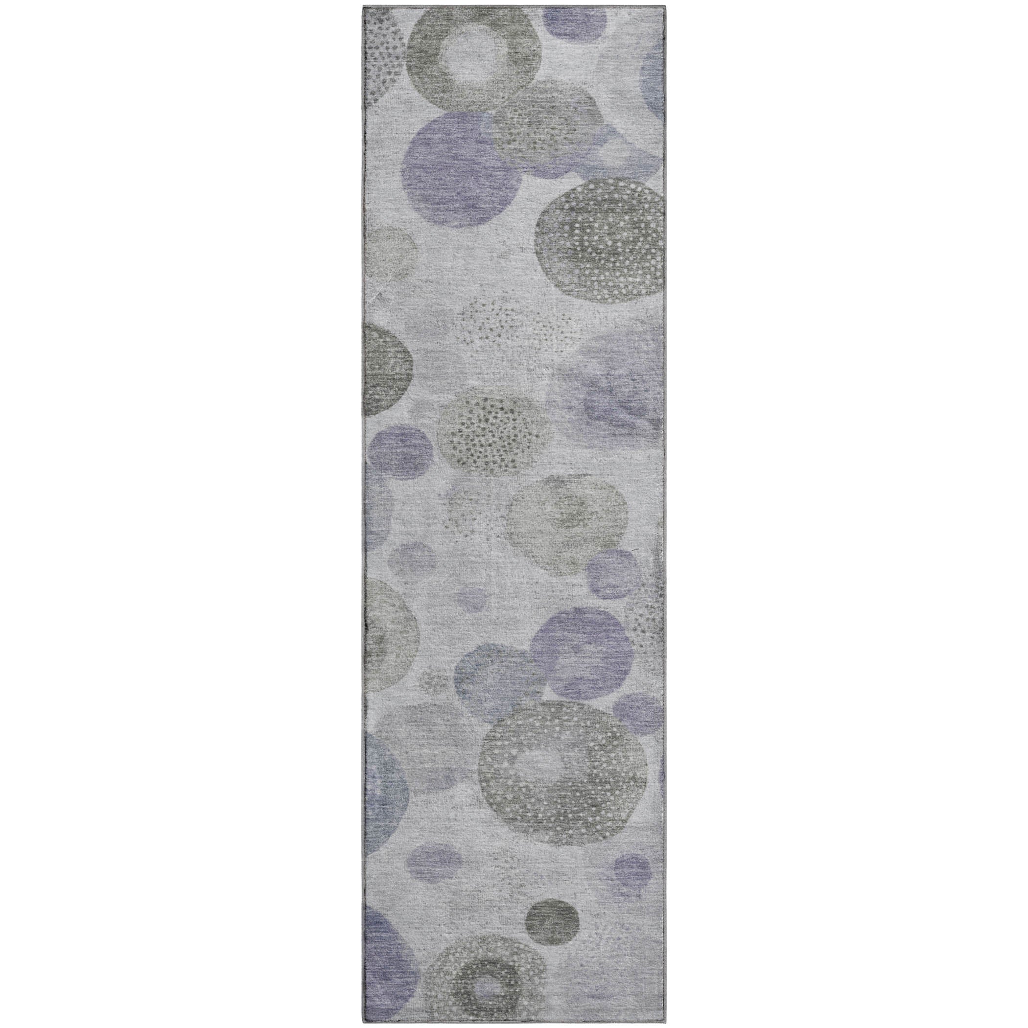 Santorini Machine Washable Transitional Lavender Purple Rug 2'3" x 7'6" #shape_Runner