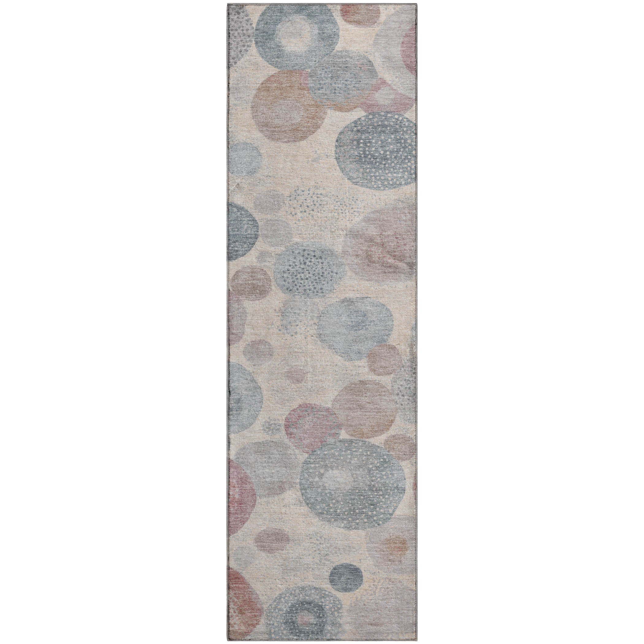 Santorini Machine Washable Transitional Peach Orange Rug 2'3" x 7'6" #shape_Runner