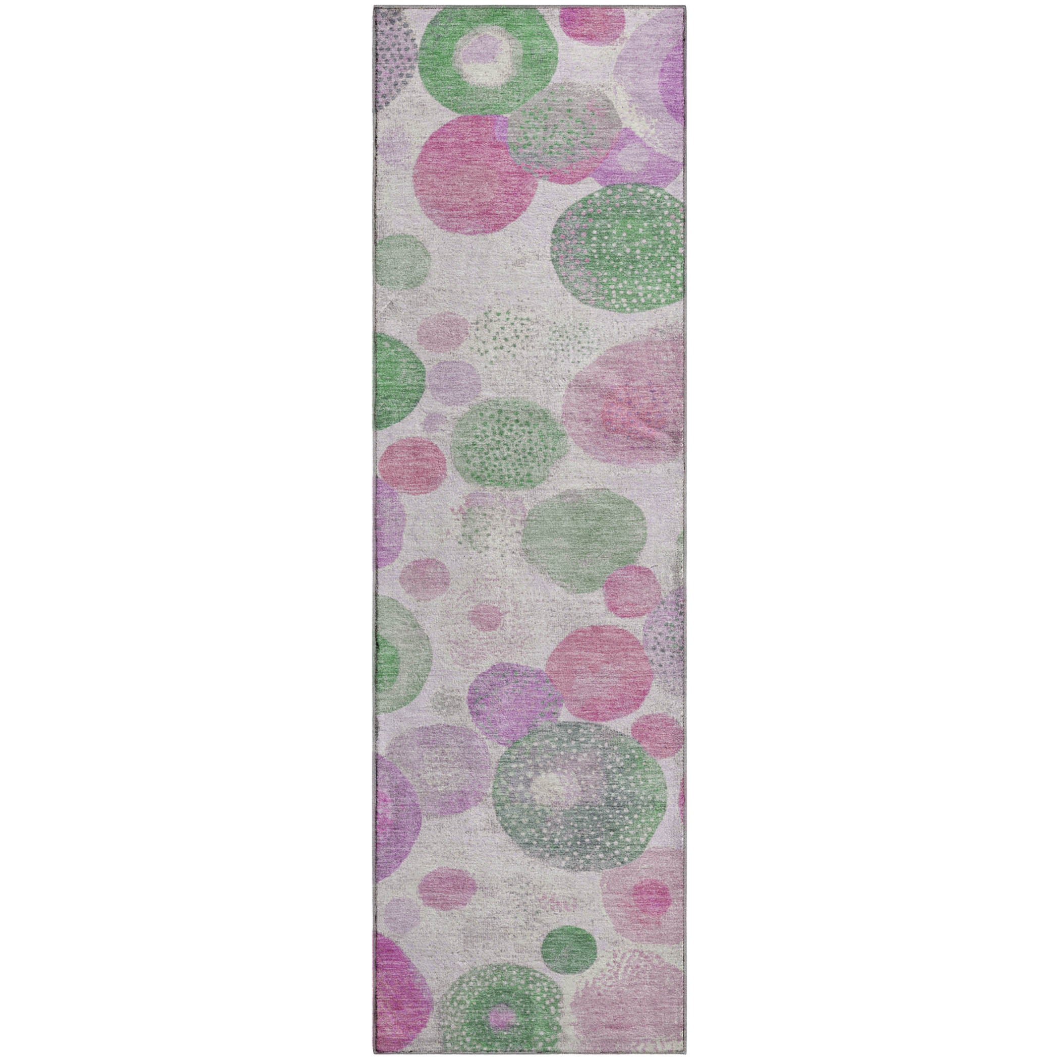 Santorini Machine Washable Transitional Pink Rug 2'3" x 7'6" #shape_Runner