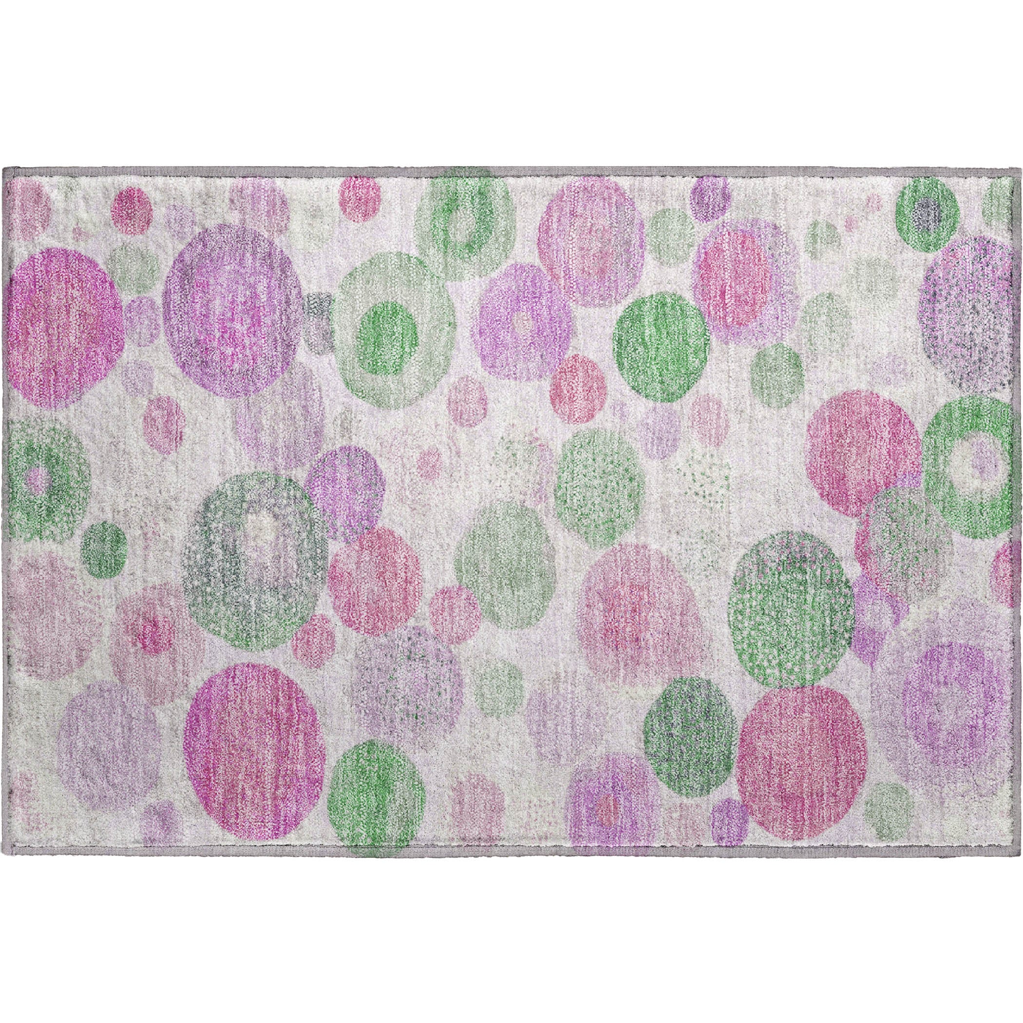 Santorini Machine Washable Transitional Pink Rug 1'8" x 2'6" #shape_Rectangle