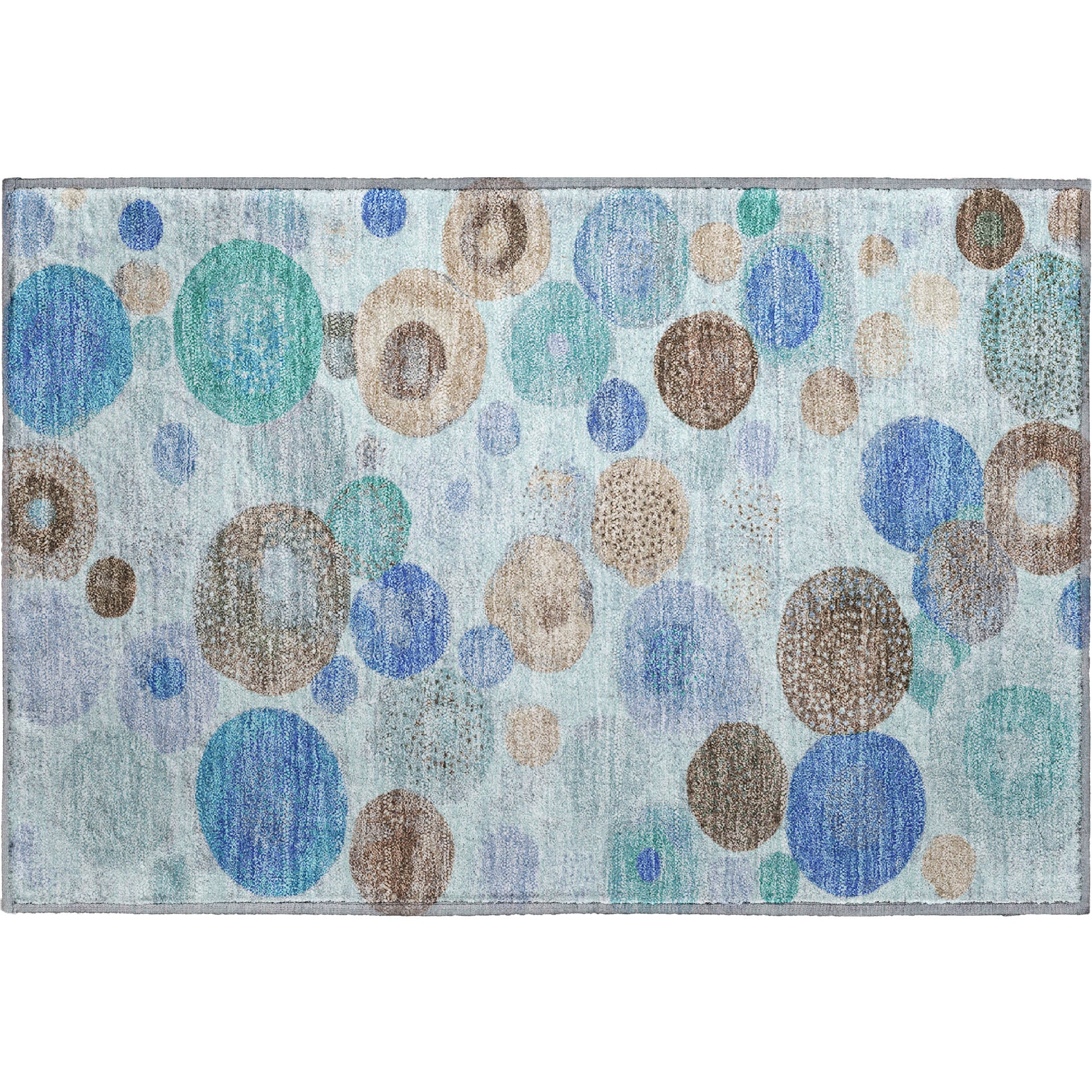 Santorini Machine Washable Transitional Teal Rug 1'8" x 2'6" #shape_Rectangle