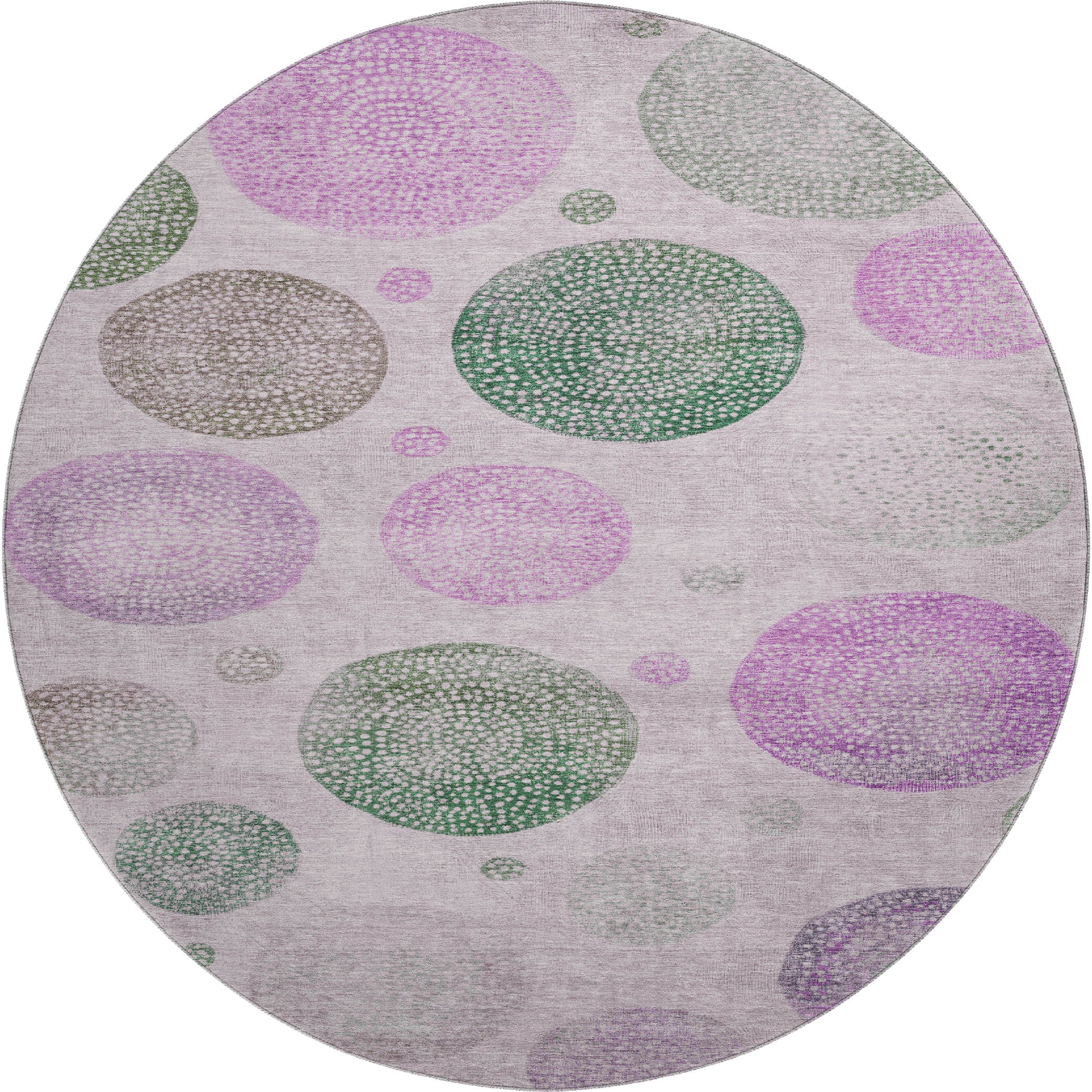 Cusco Machine Washable Transitional Blush Pink Rug 8' x 8' #shape_Round
